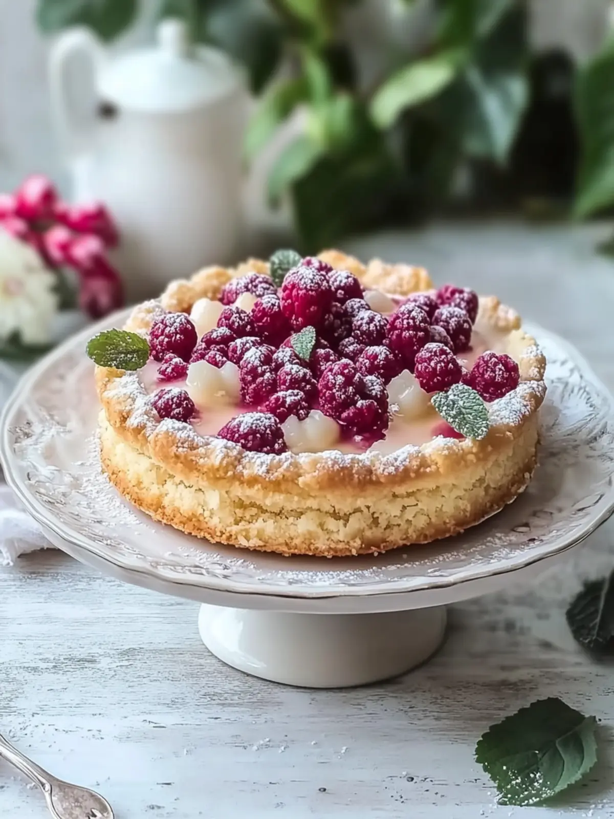 Crispy plum cake with crumb topping enjoy