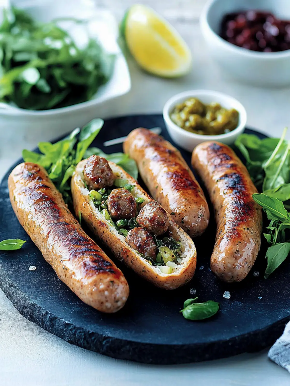 Lammbratwürste mit Feigensenf