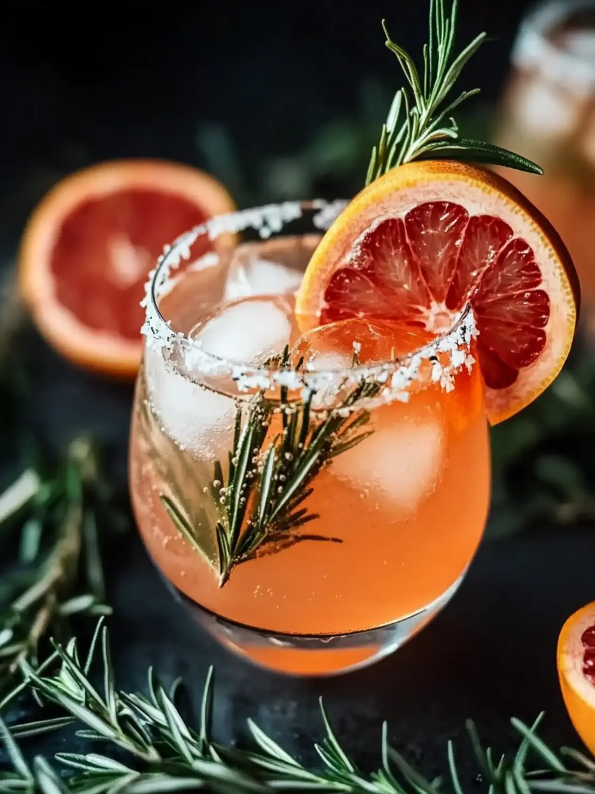 Pink Grapefruit Spritz Cocktail mit Rosmarin