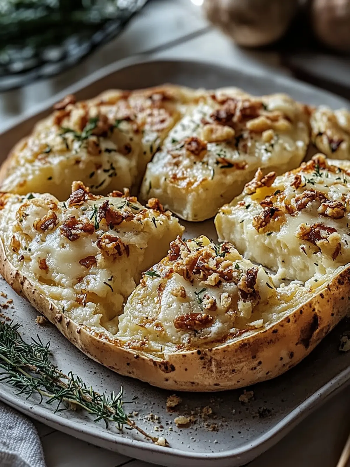 Gefüllte Kartoffeln Flammkuchen Art