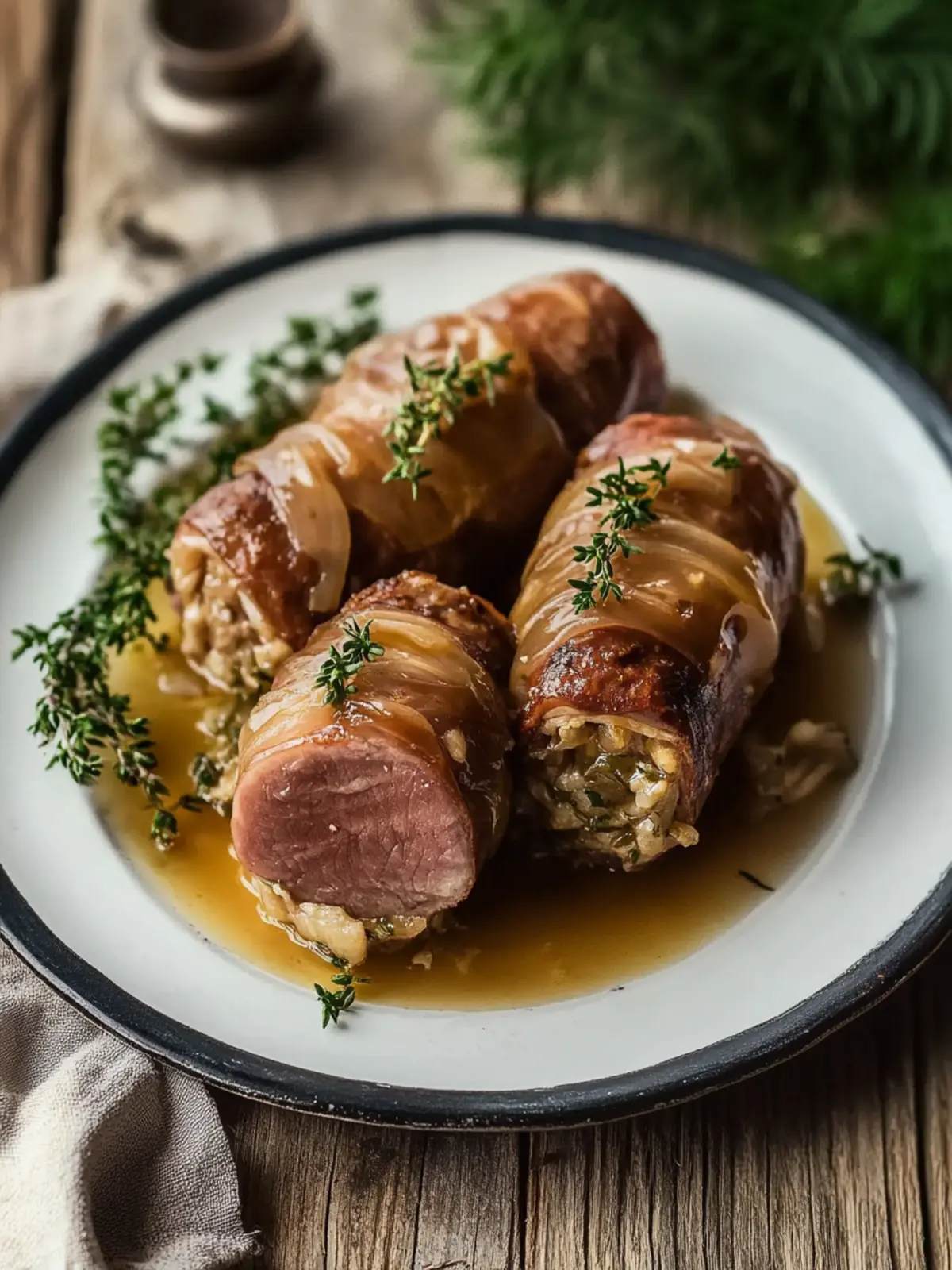 Rinderrouladen mit Senf und Gewürzgurken