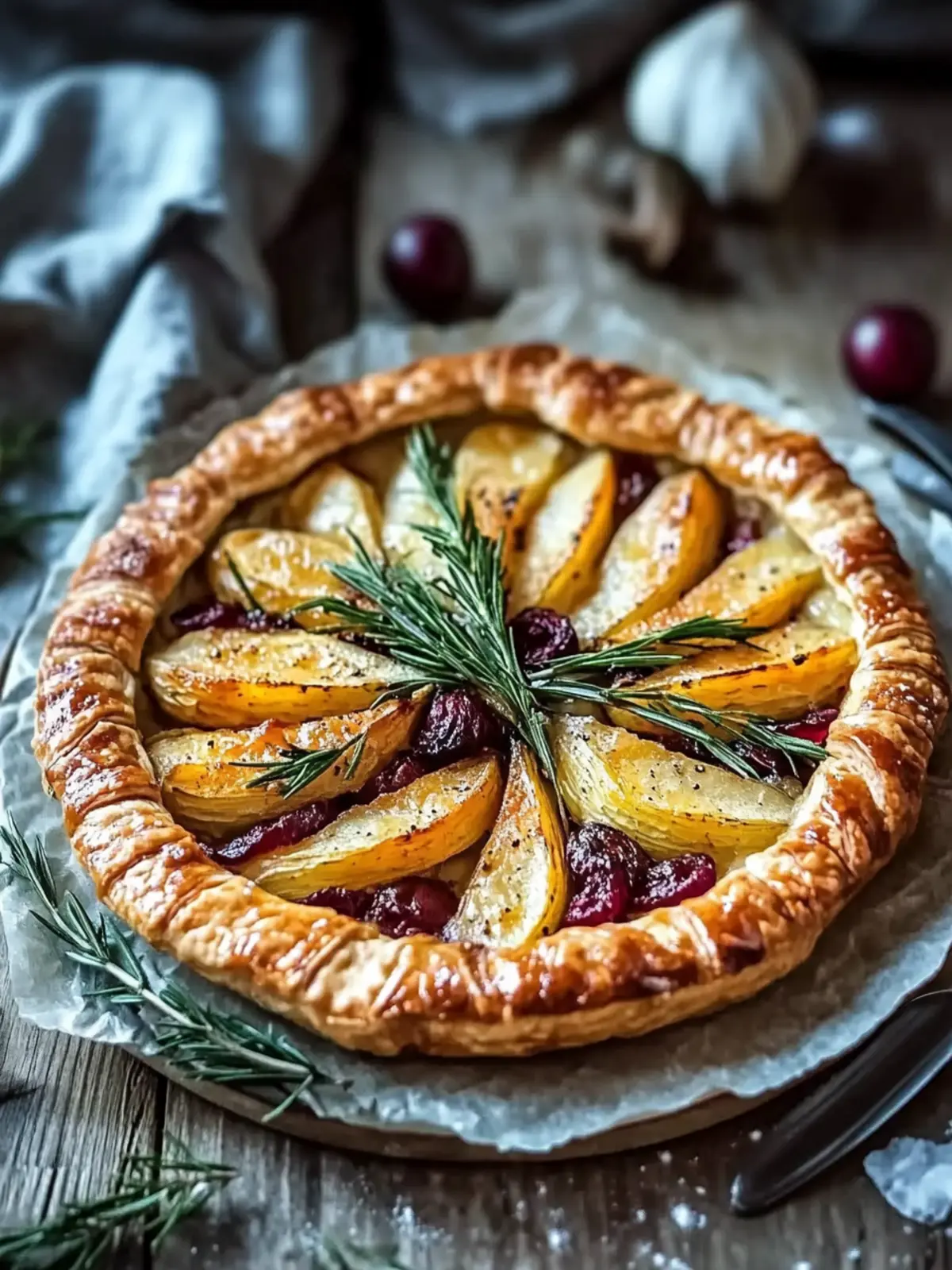Savory rosemary root vegetable galette for feel-good moments