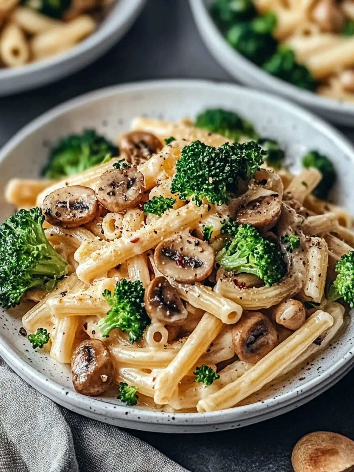 Veganer Pilz- und Brokkoli-Pasta
