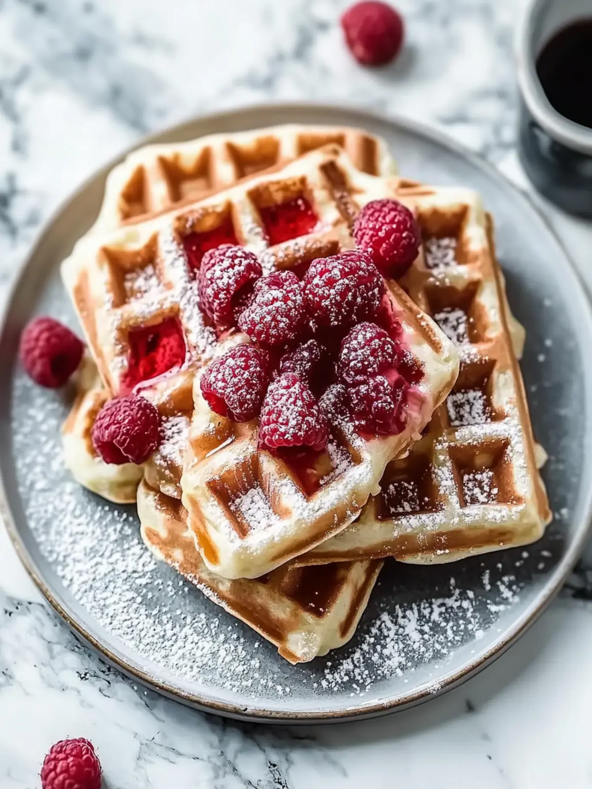 Rotvelours Marmorwaffeln