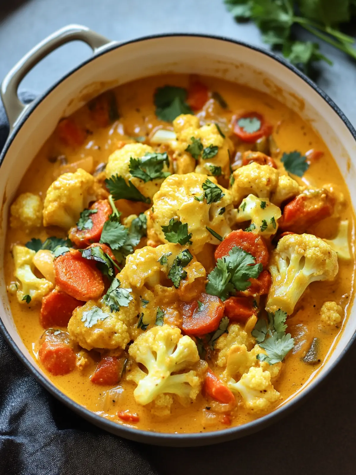 Creamy cauliflower curry from the oven