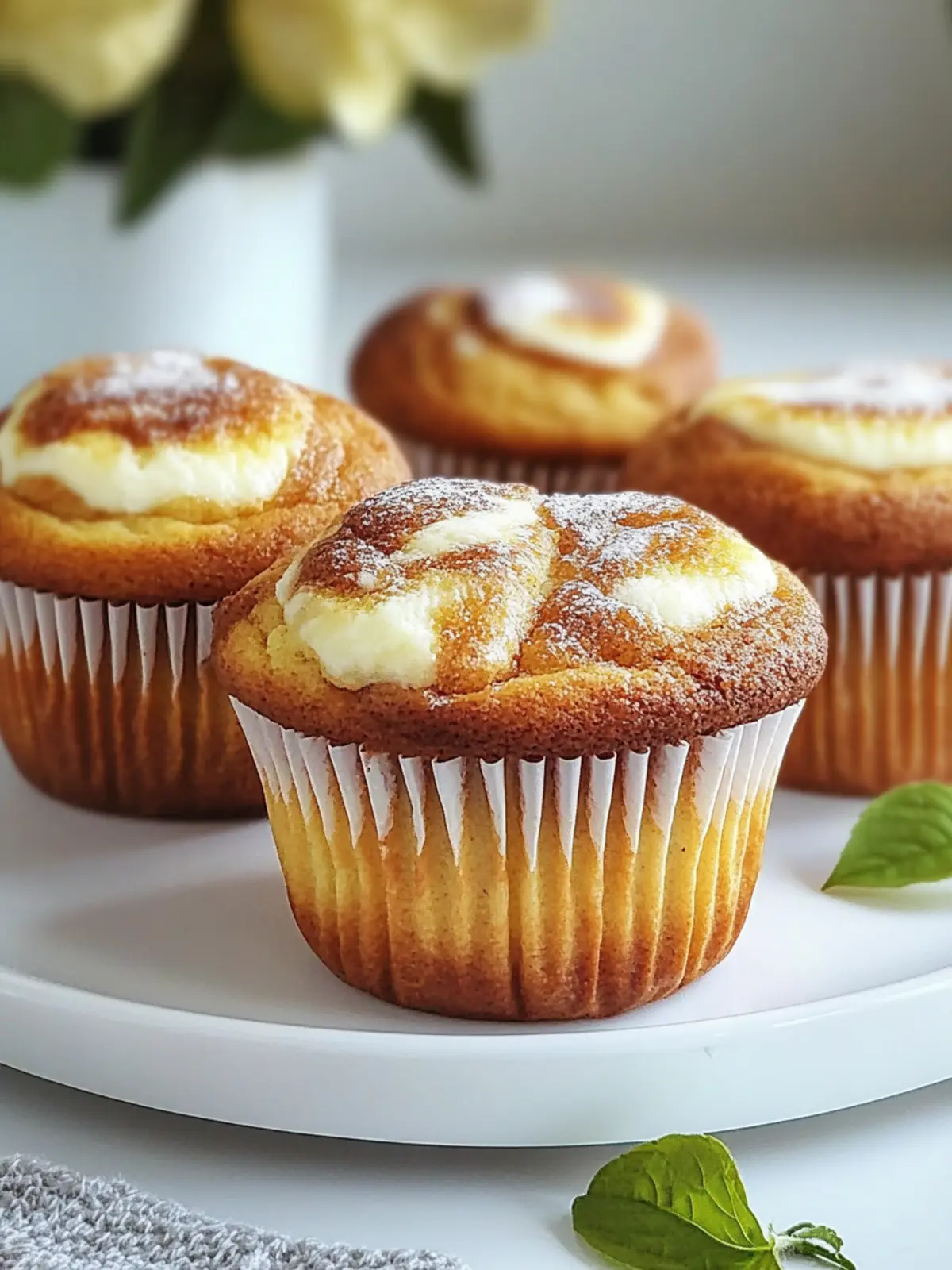 Kürbis Käsekuchen Swirl Muffins