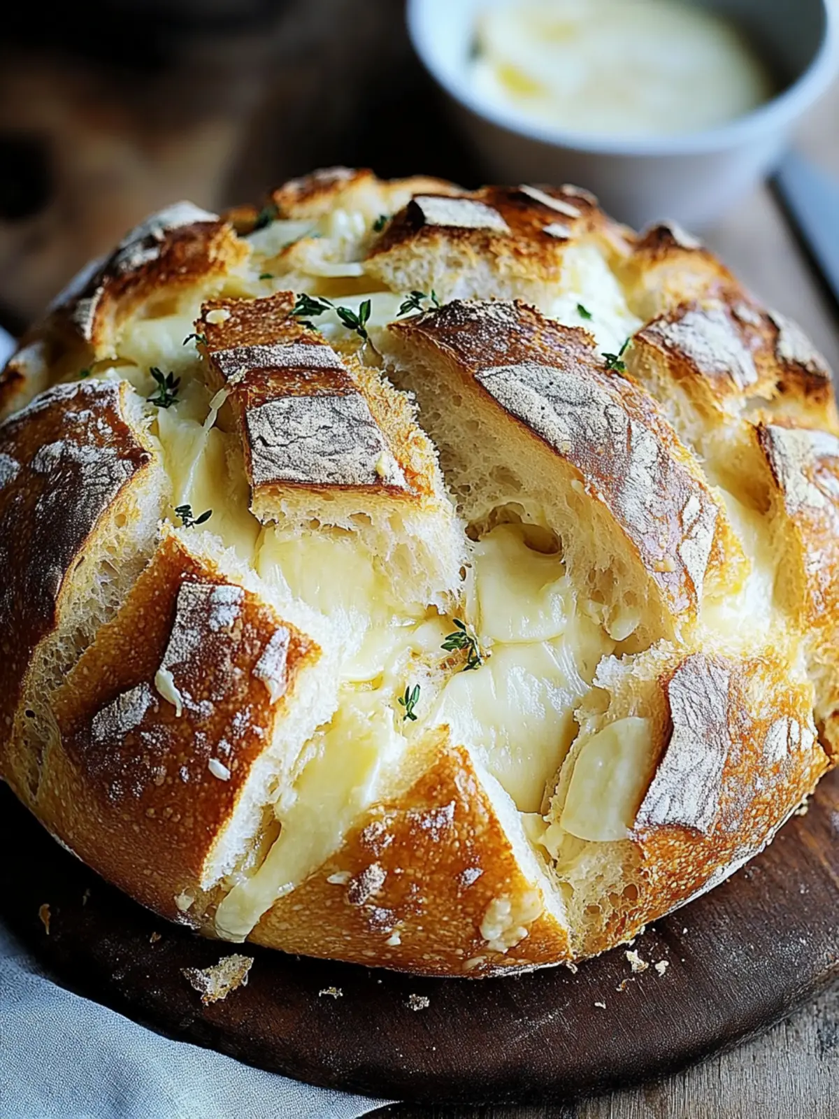 Käse-Zupfbrot mit Knoblauch