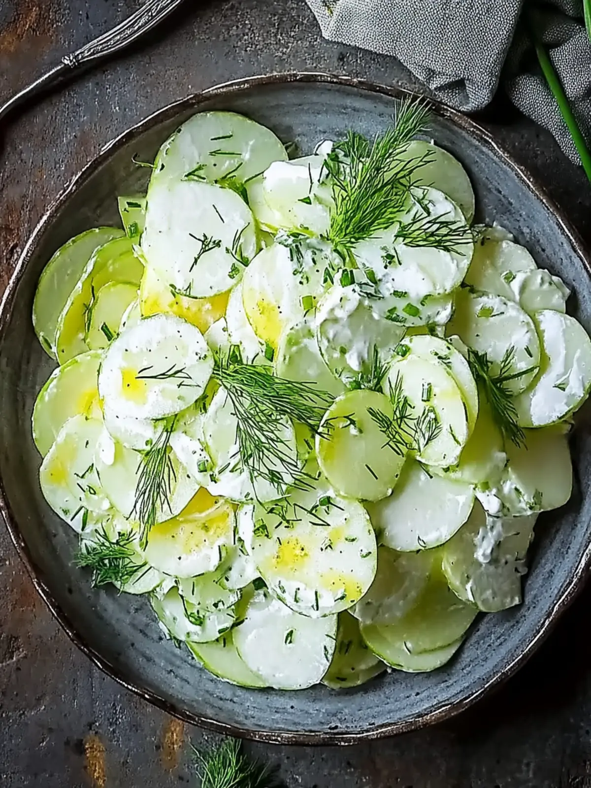 Rohkohlrabi-Apfel-Salat mit Dill und Joghurt