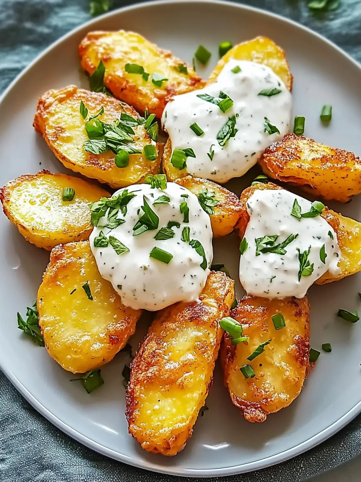 Krosse Luftfritteuse Ranch Kartoffelhälften