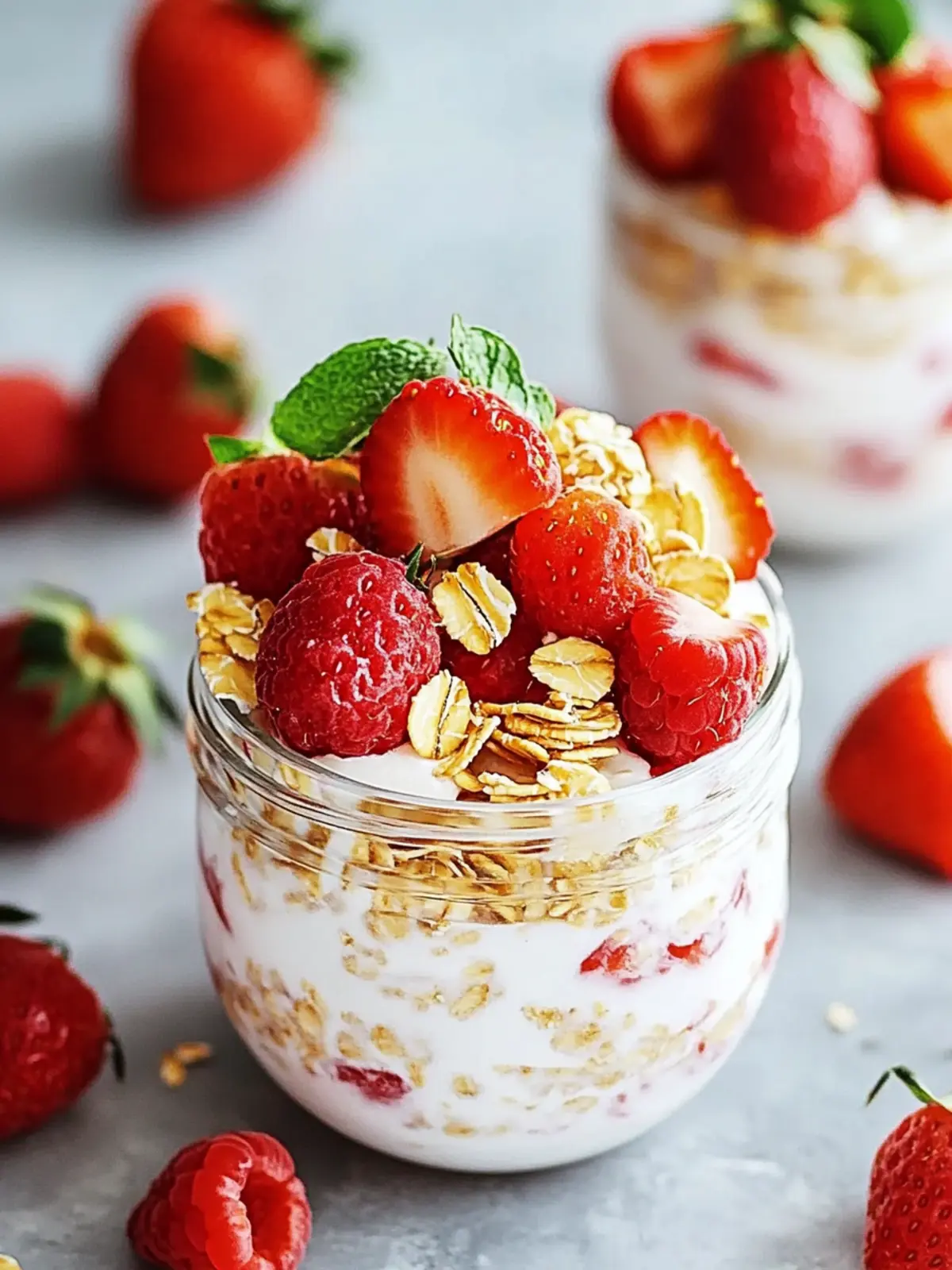 Erdbeer-Käsekuchen-Overnight-Oats