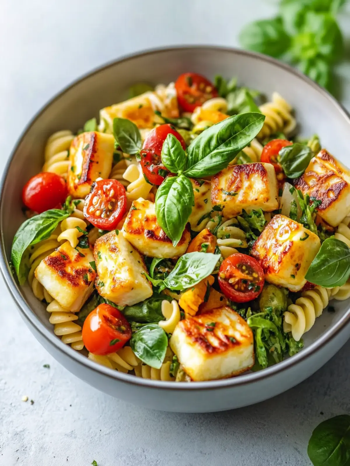 Bunter Halloumi Pasta Salat