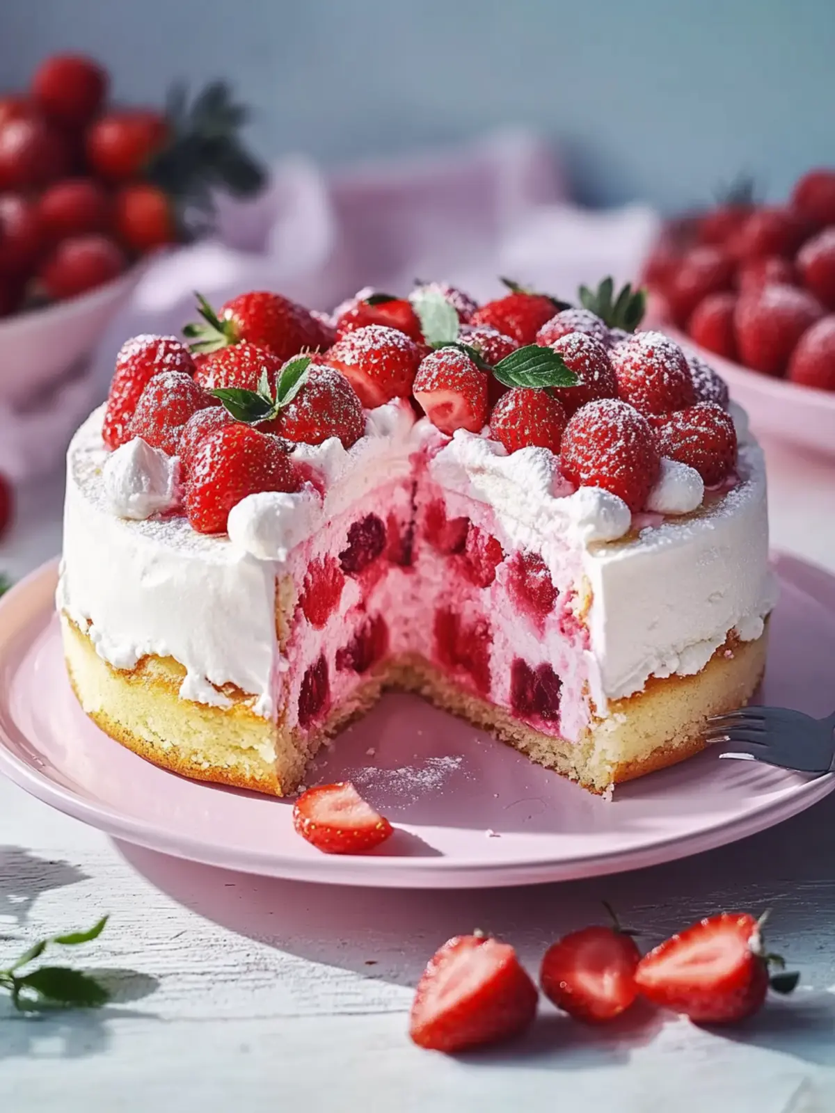 Fanta-Torte mit Erdbeeren
