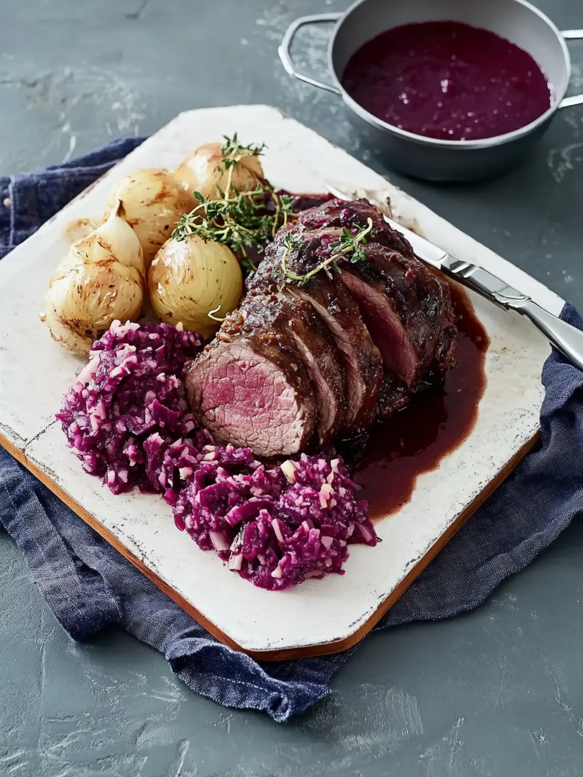 Sauerbraten-Rouladen mit Rotkohl