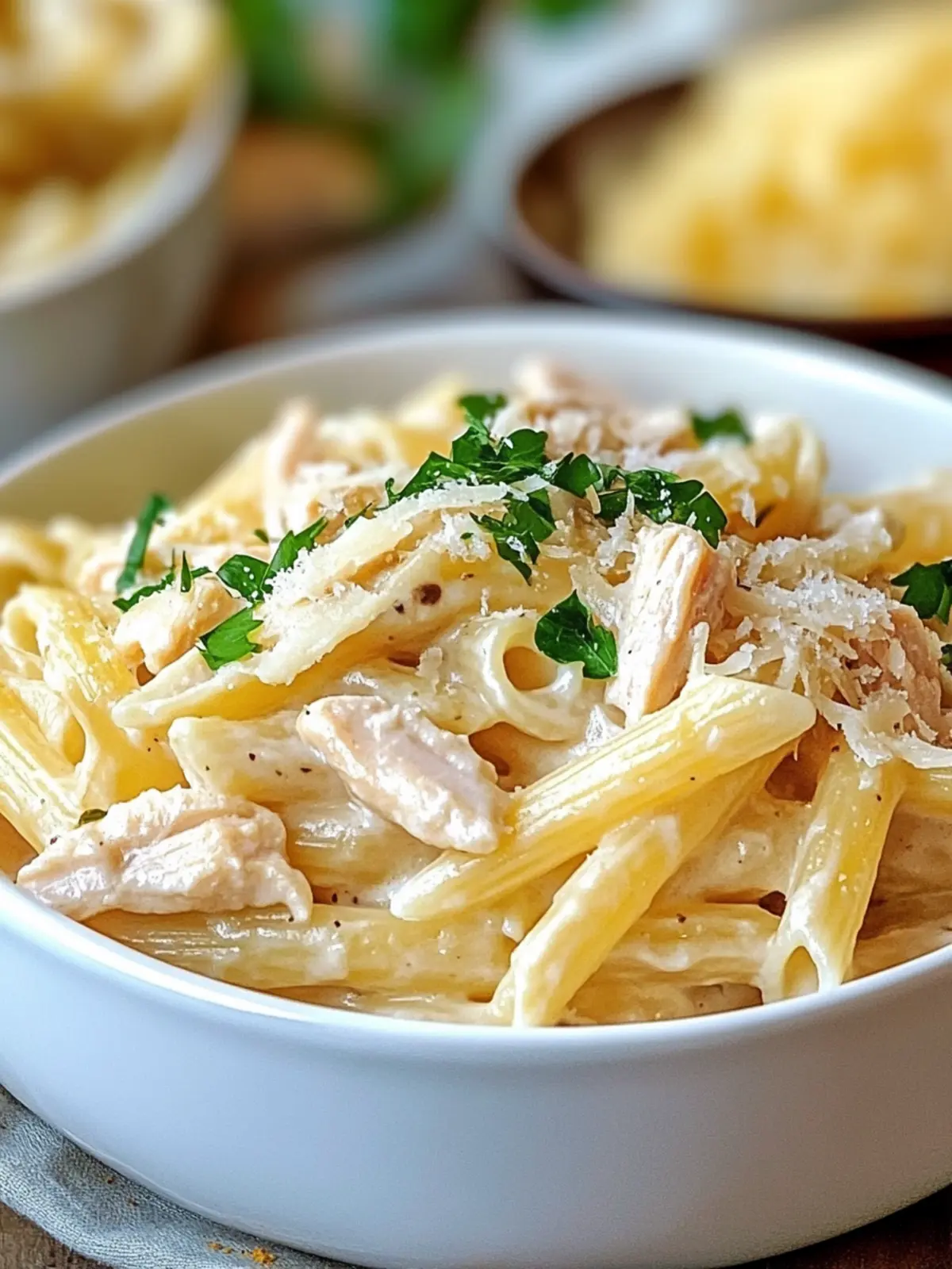 Cremige Crockpot-Kräuter-Knoblauch-Hühnchen-Pasta-Rezept