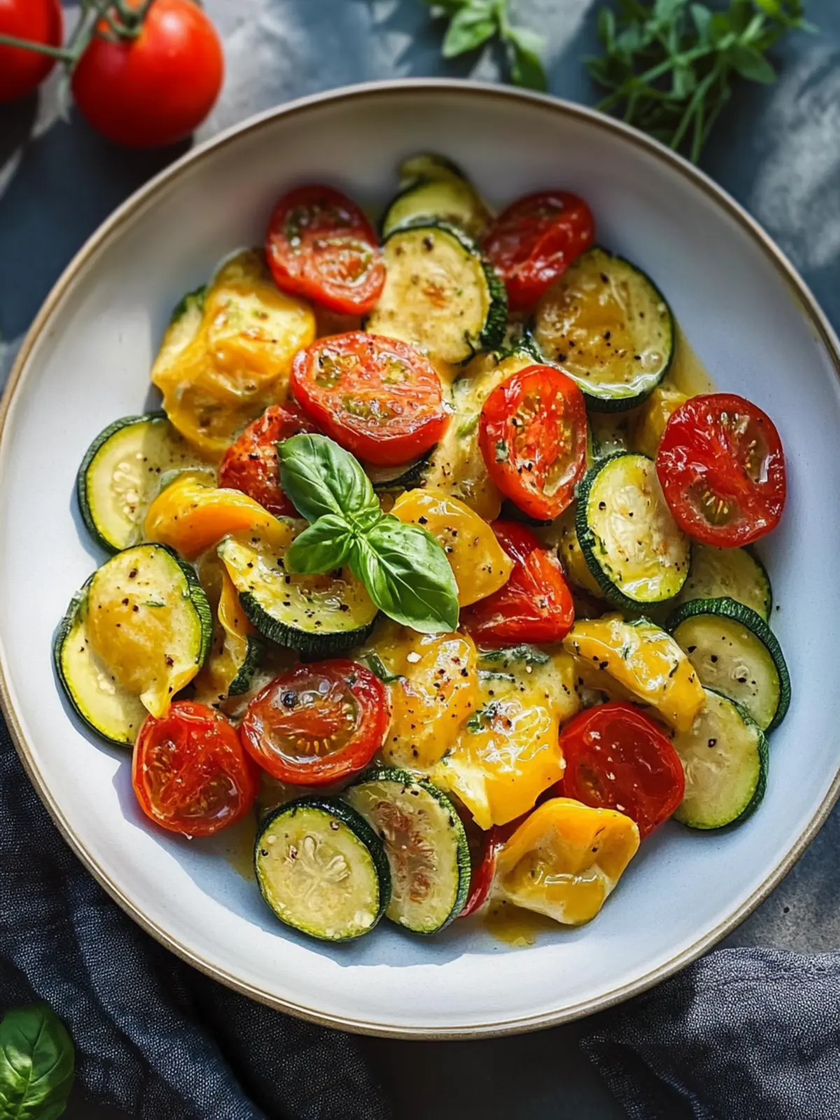 Maultaschenpan mit Zucchini und Tomaten