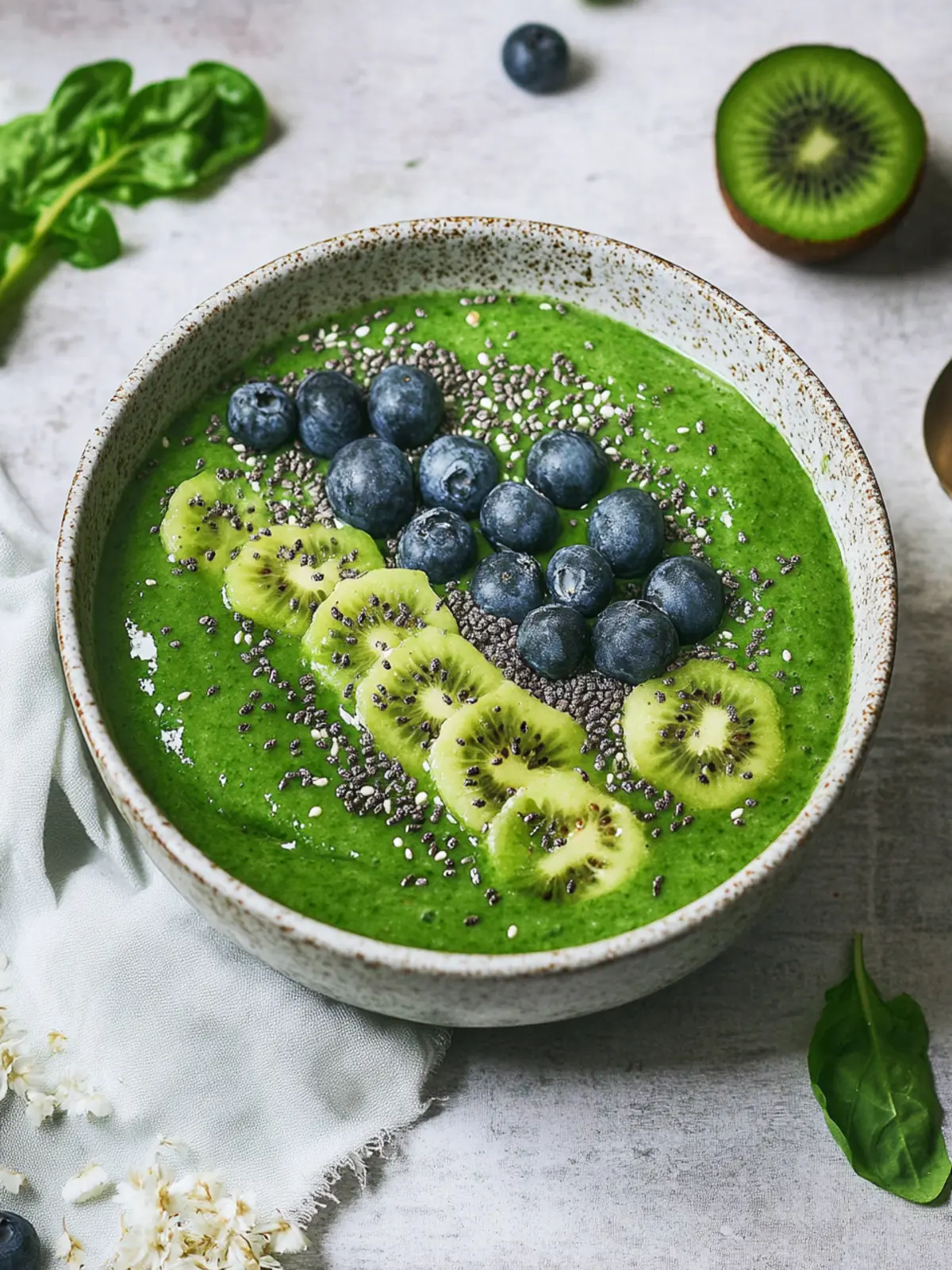Grüne Smoothie-Schüssel