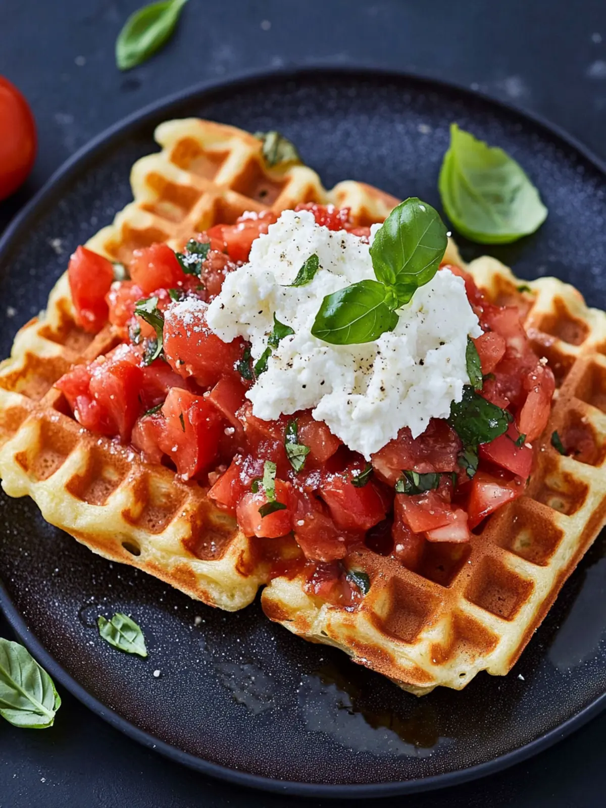Bruschetta-Parmesan-Waffeln