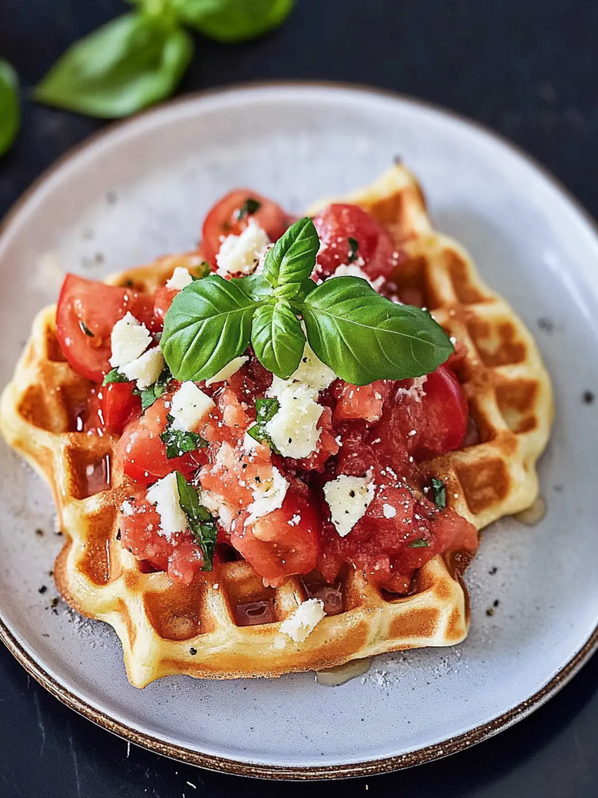 Bruschetta-Parmesan-Waffeln