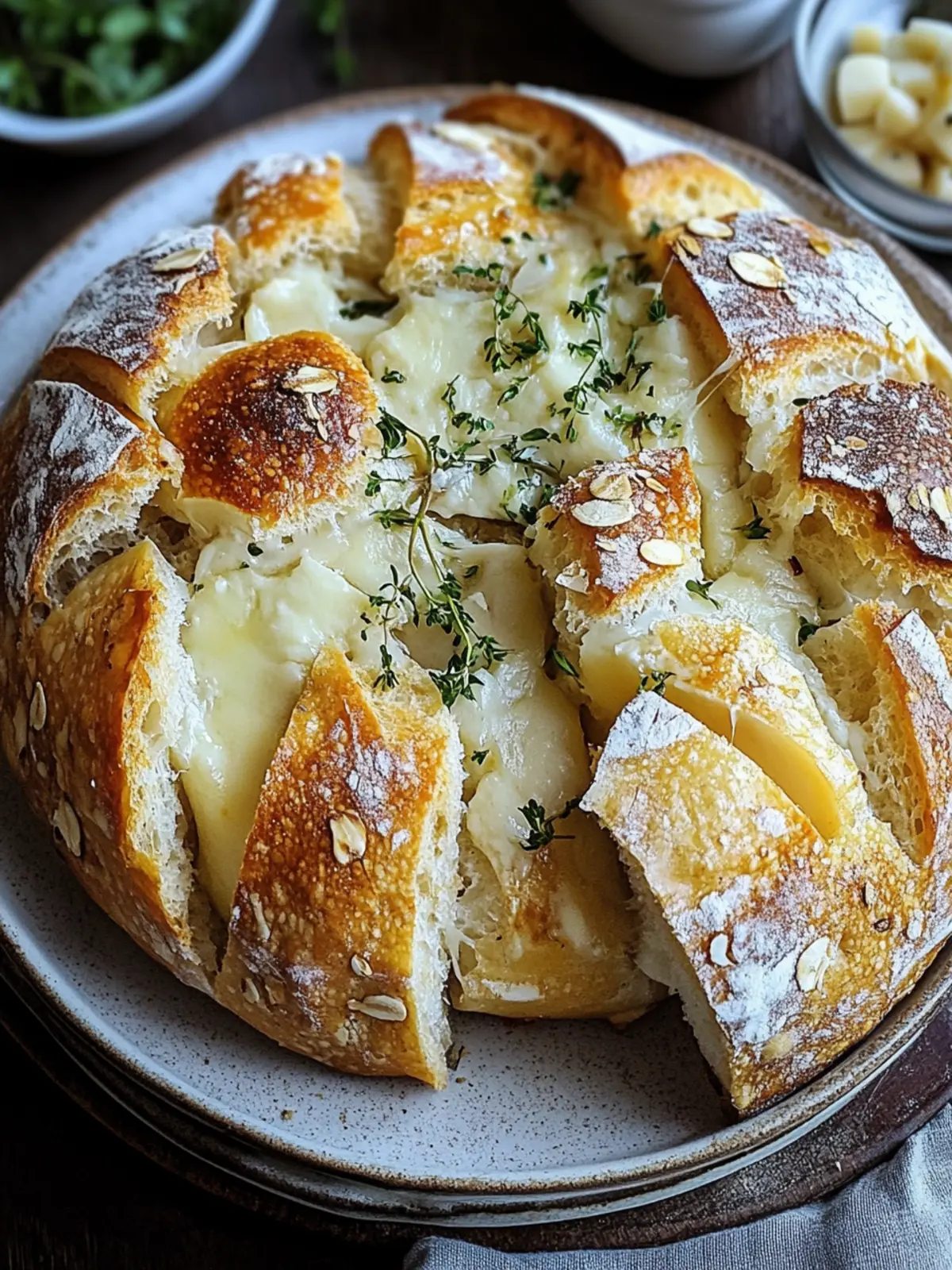 Käse-Zupfbrot mit Knoblauch