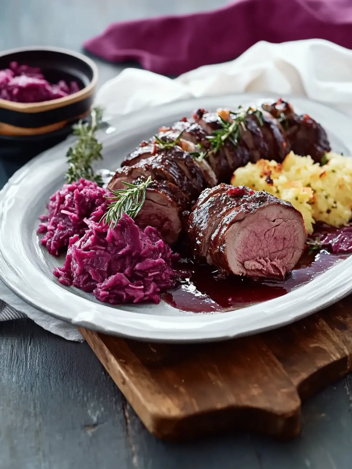Sauerbraten-Rouladen mit Rotkohl