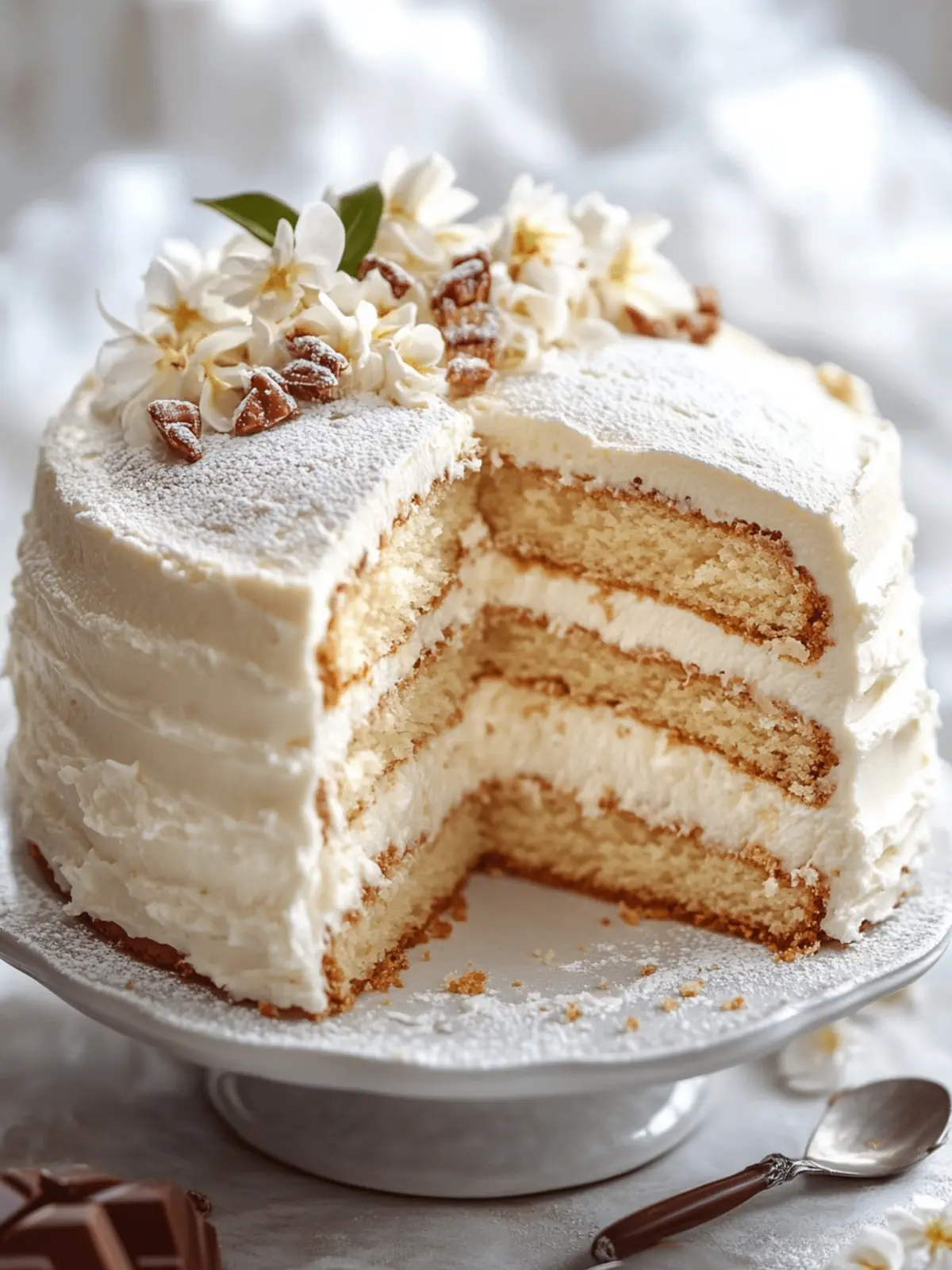 Weißer deutscher Schokoladenkuchen