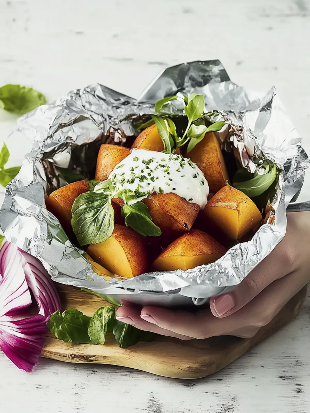Süßkartoffeln in der Folie