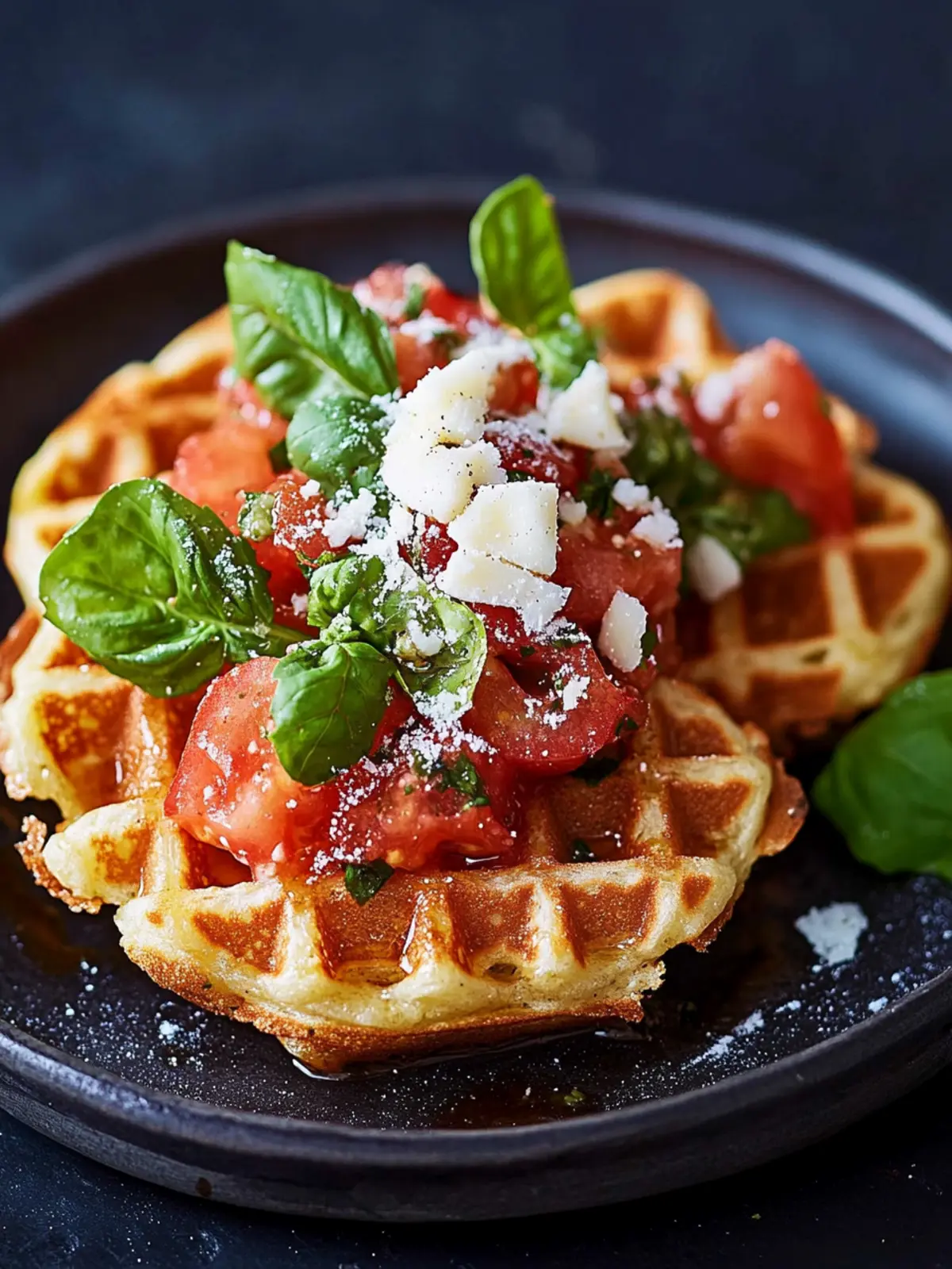 Bruschetta-Parmesan-Waffeln