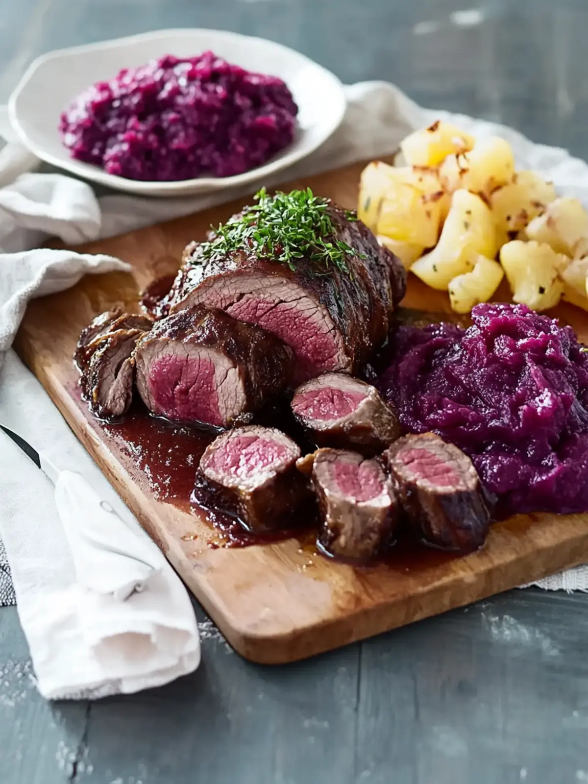 Sauerbraten-Rouladen mit Rotkohl