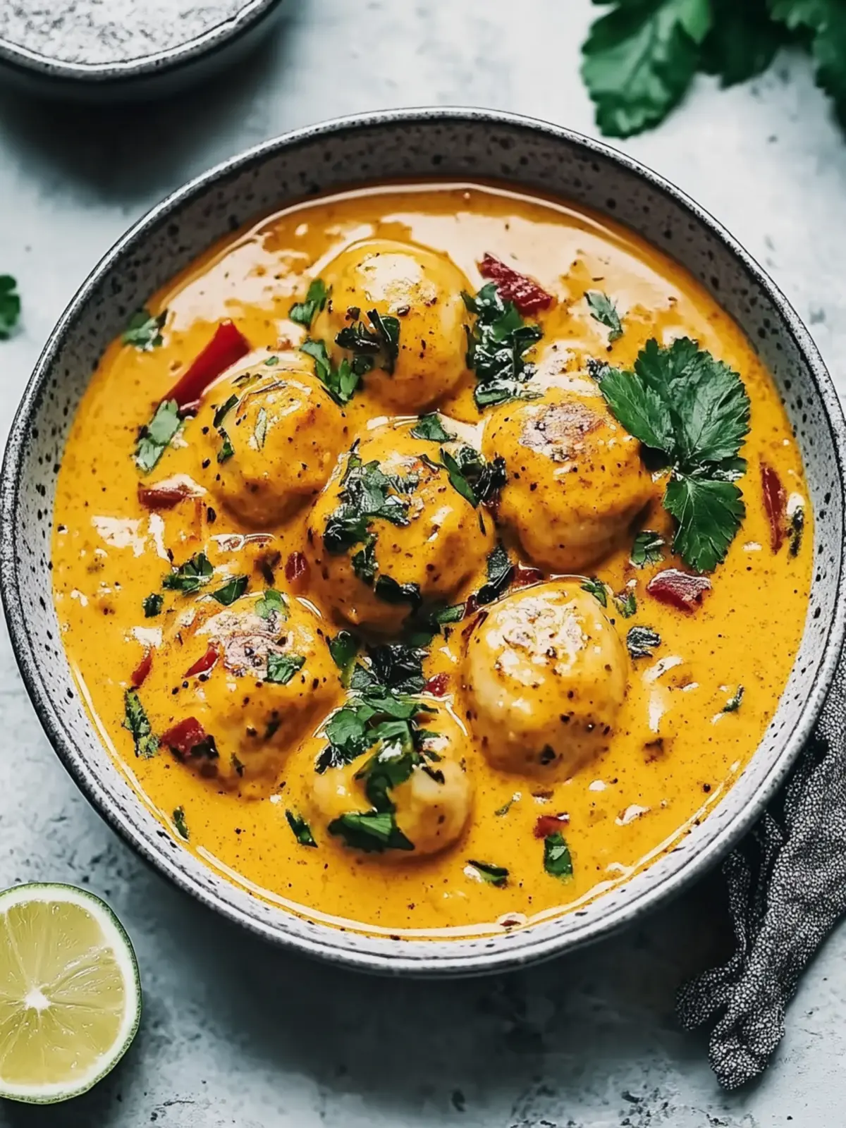 Veganer Linsenkloß in würziger Currysauce genießen