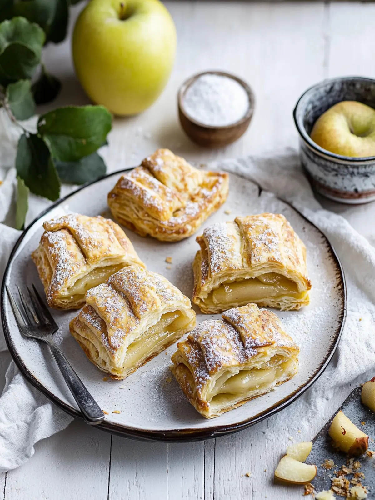 Apfeltaschen mit Blätterteig