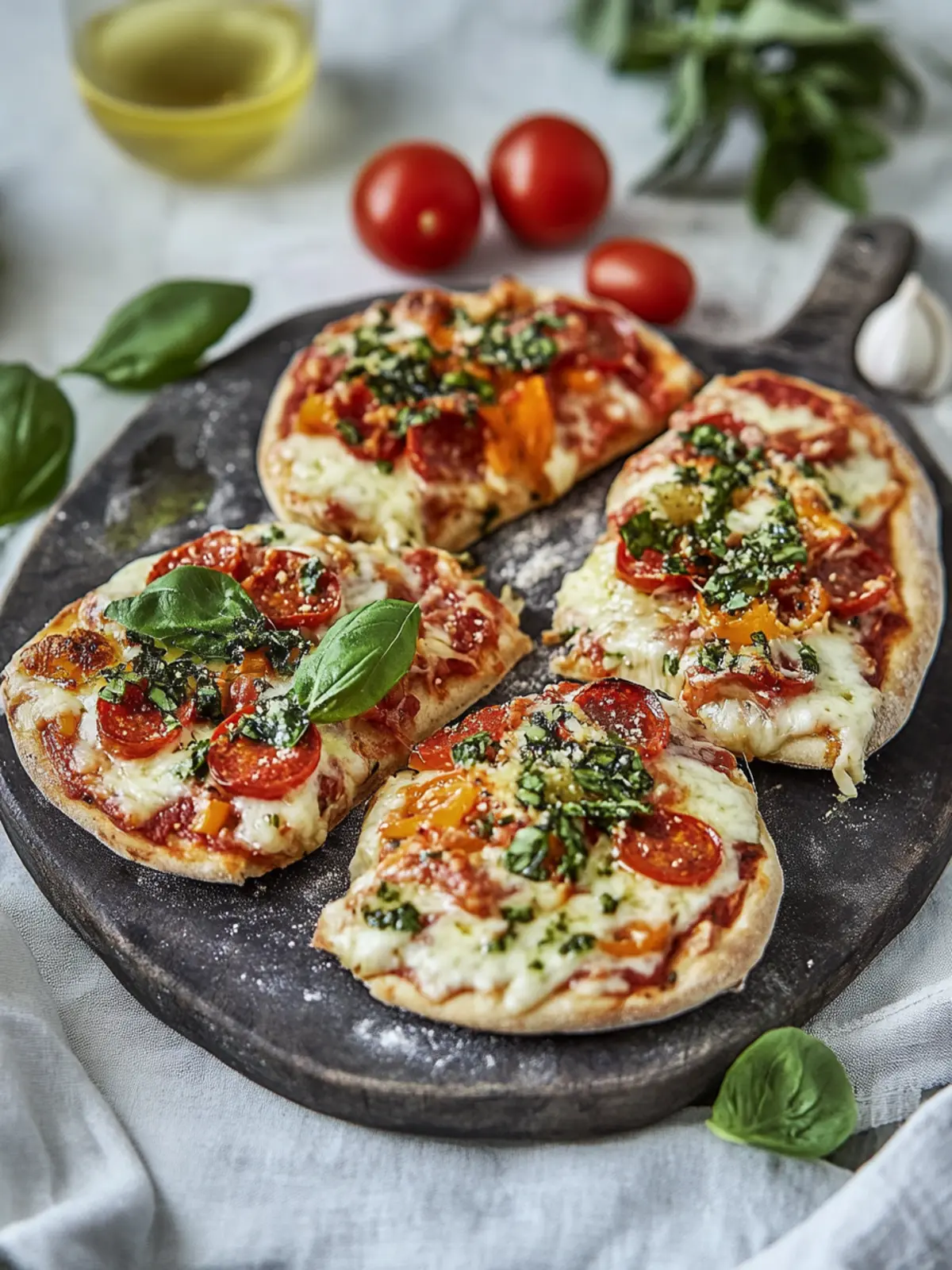 Vegetarische Pizzabrötchen