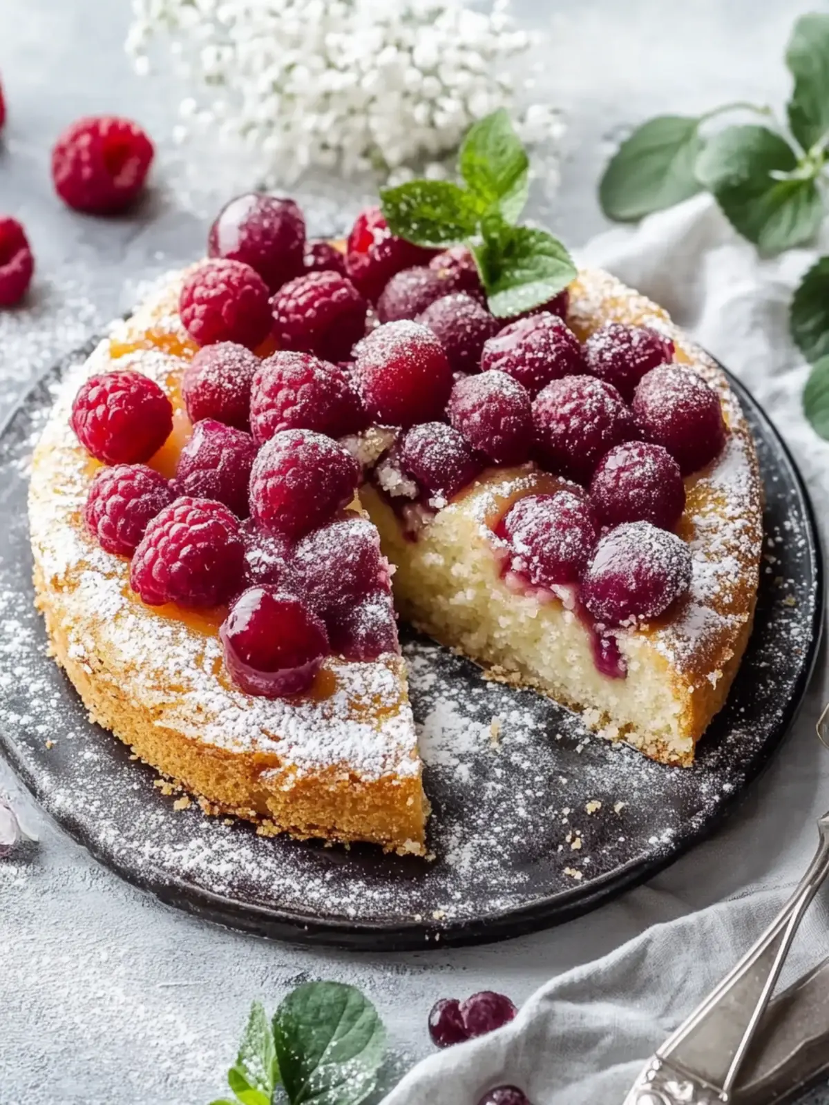 Delicious plum cake from the tray