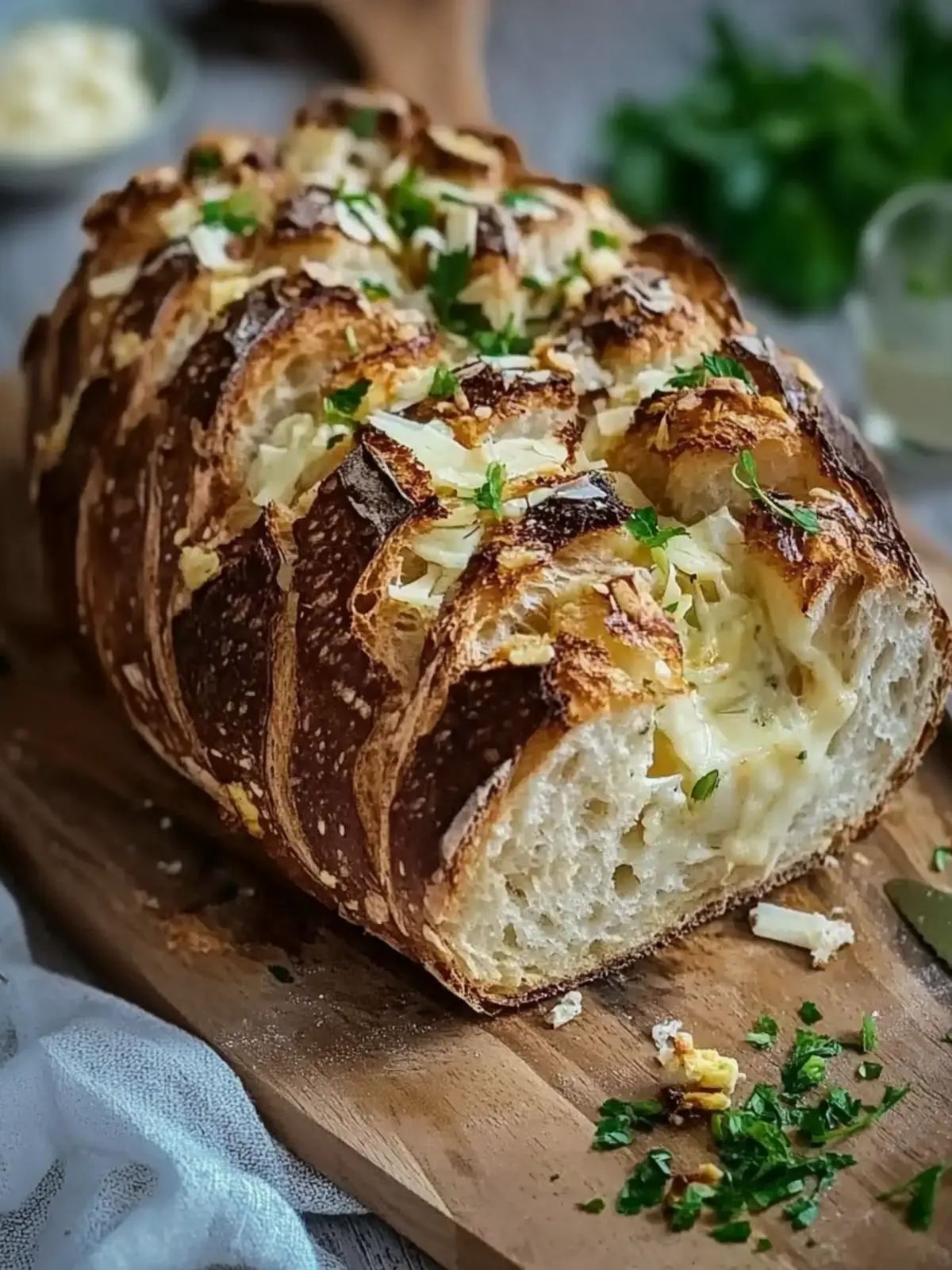 Zupfbrot Rezept mit Käse und Knoblauch