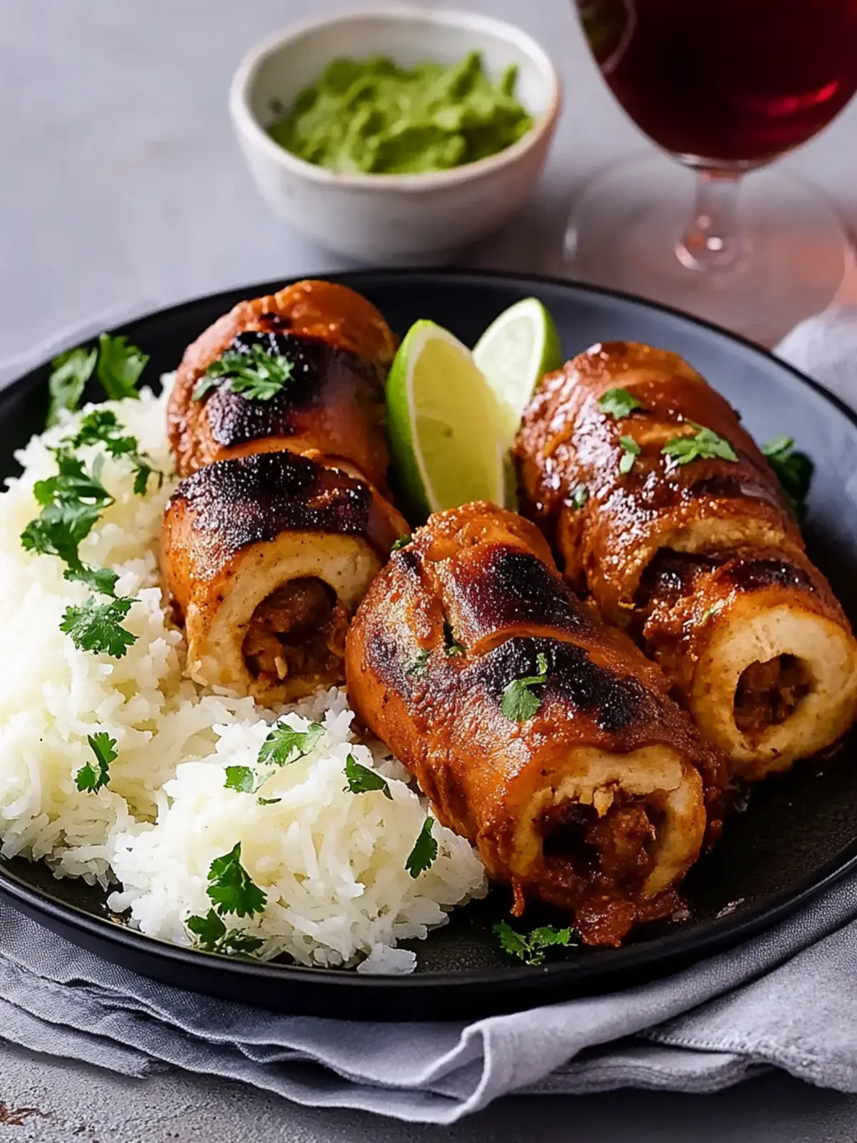 Tandoori-Rouladen mit Rosenkohl-Kartoffelstampf