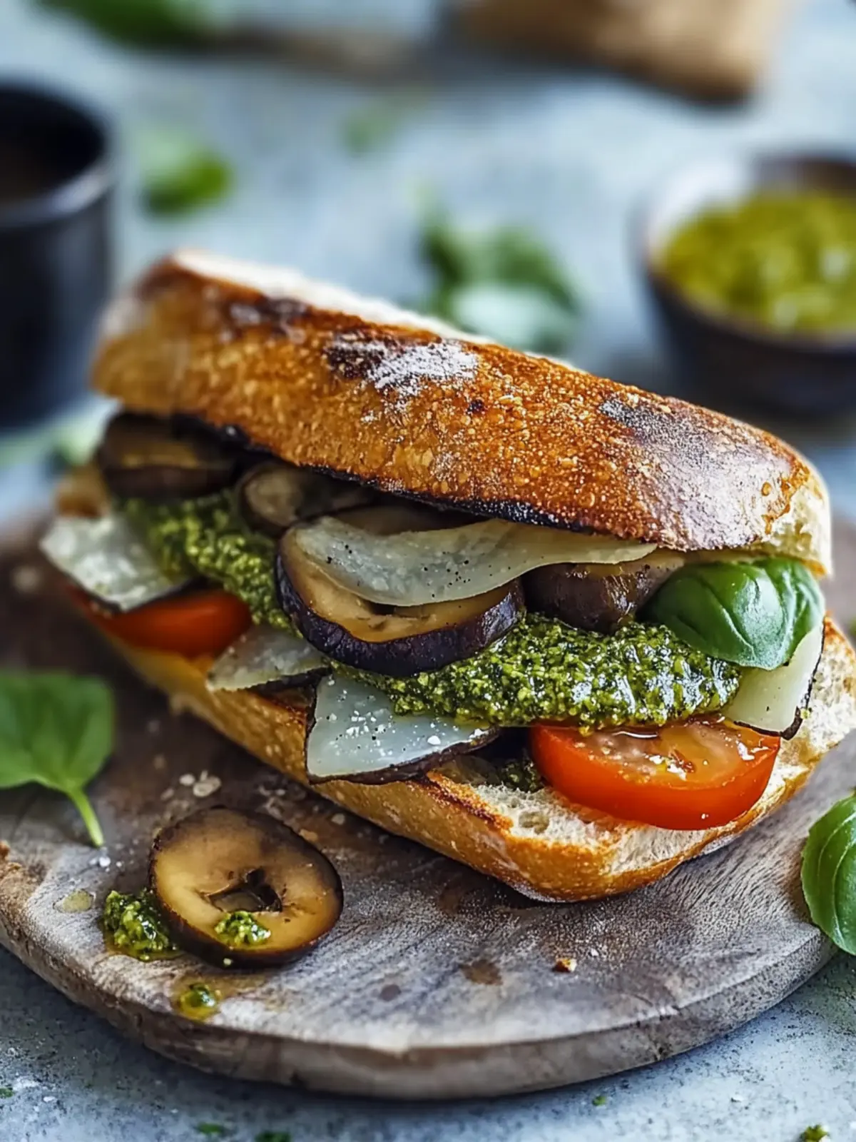 Himmlisches Pilz-Pesto-Sandwich