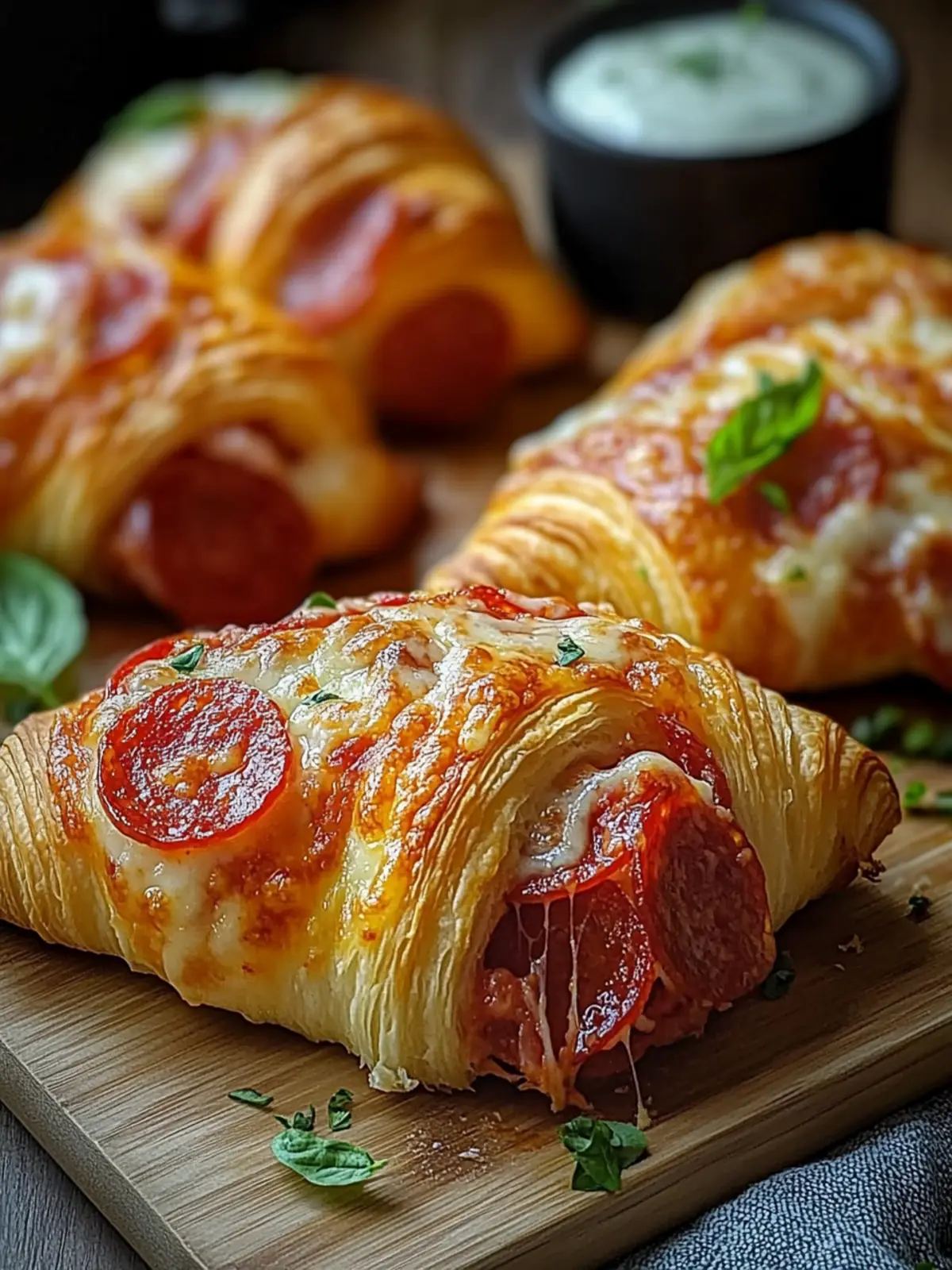 Mozzarella Pepperoni Croissant Brötchen