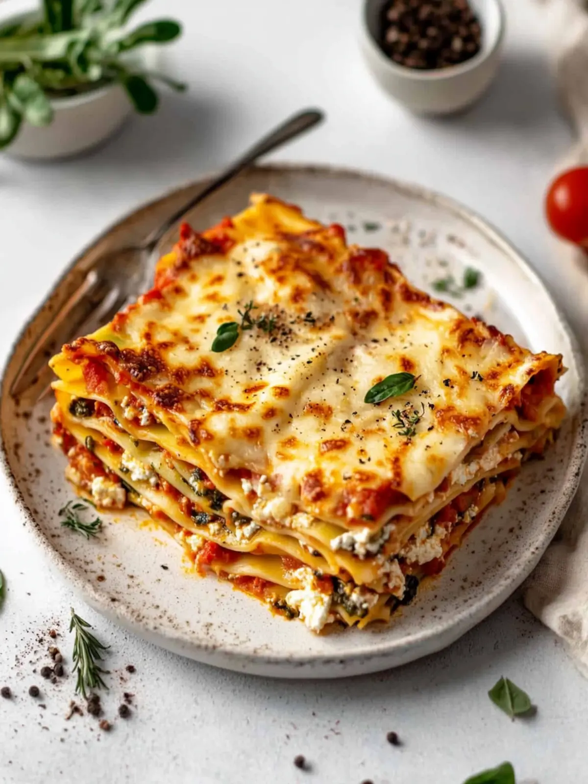 Vegetarische Linsen-Lasagne mit Wintergemüse