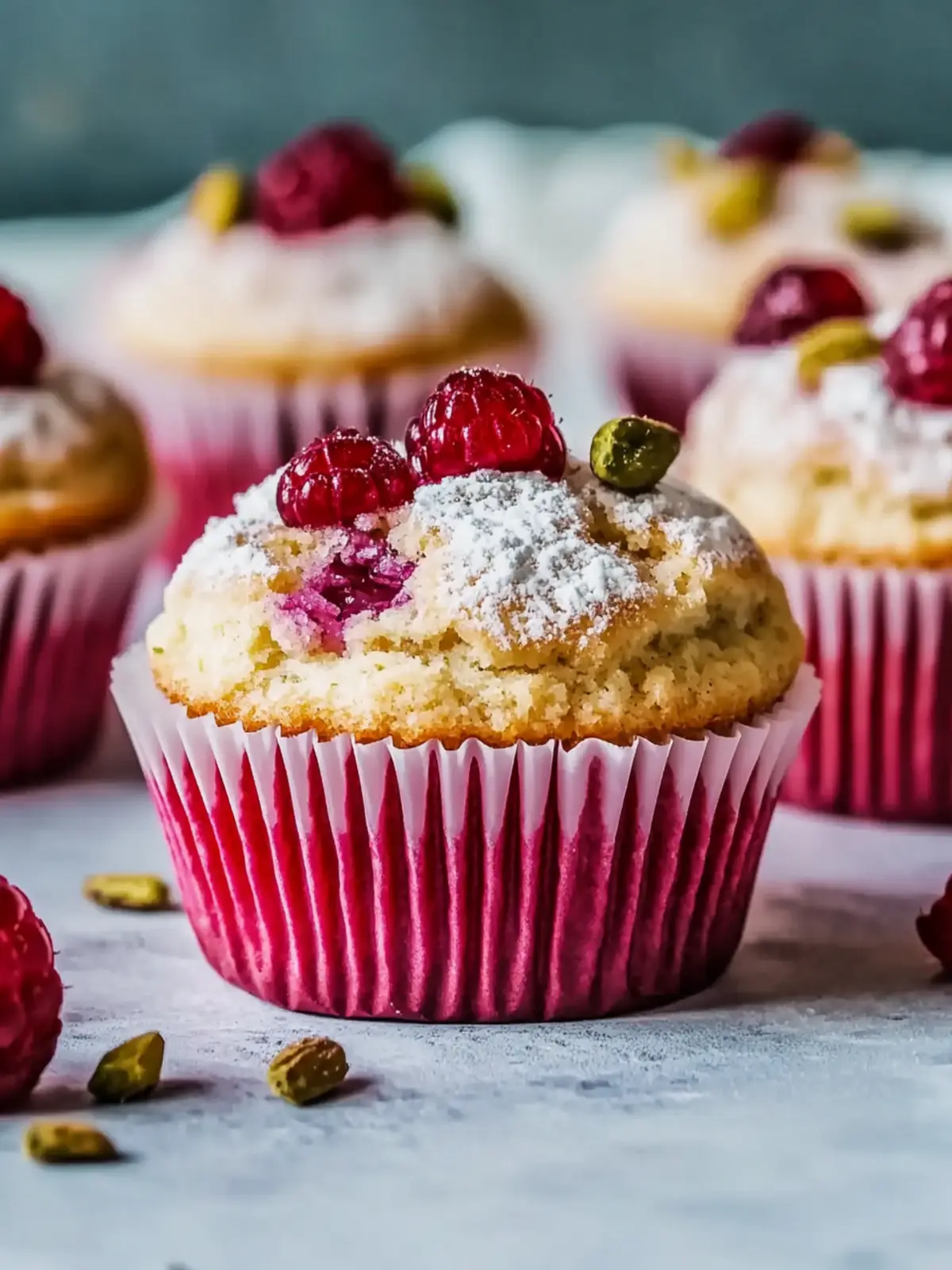 Fluffige Himbeer-Pistazien-Muffins