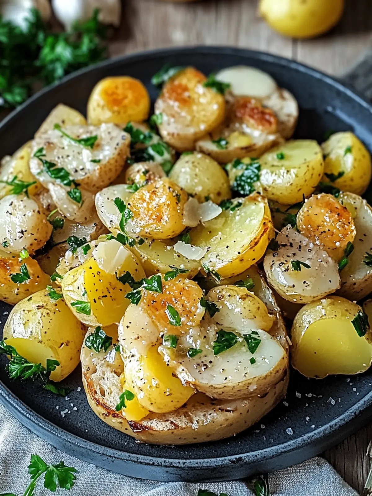 Knoblauchbutter Hühnchen Kartoffel Pfanne
