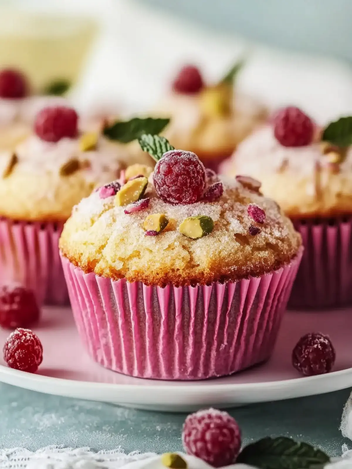 Fluffige Himbeer-Pistazien-Muffins