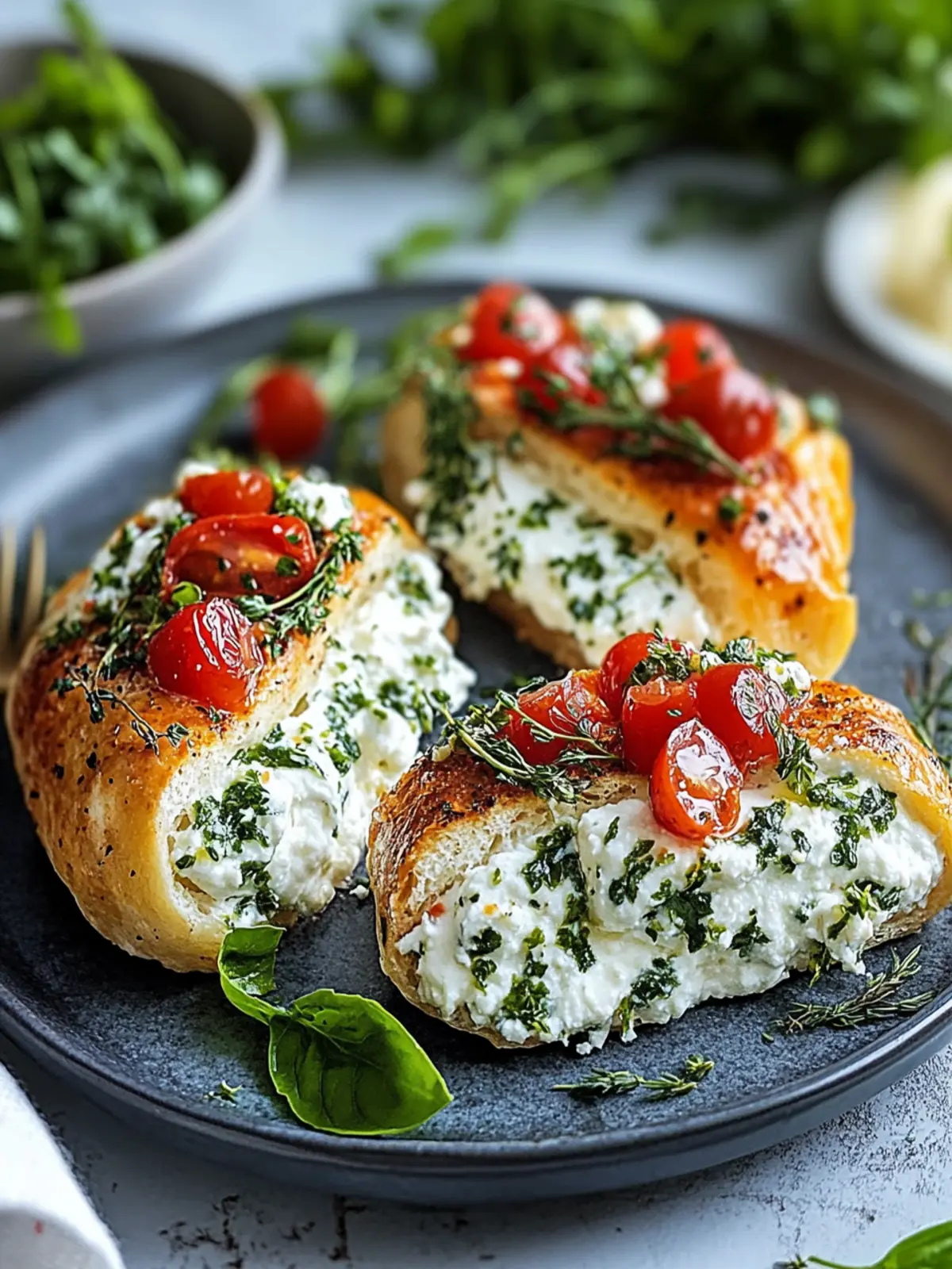 Kräuter-Ricotta-Hähnchenröllchen