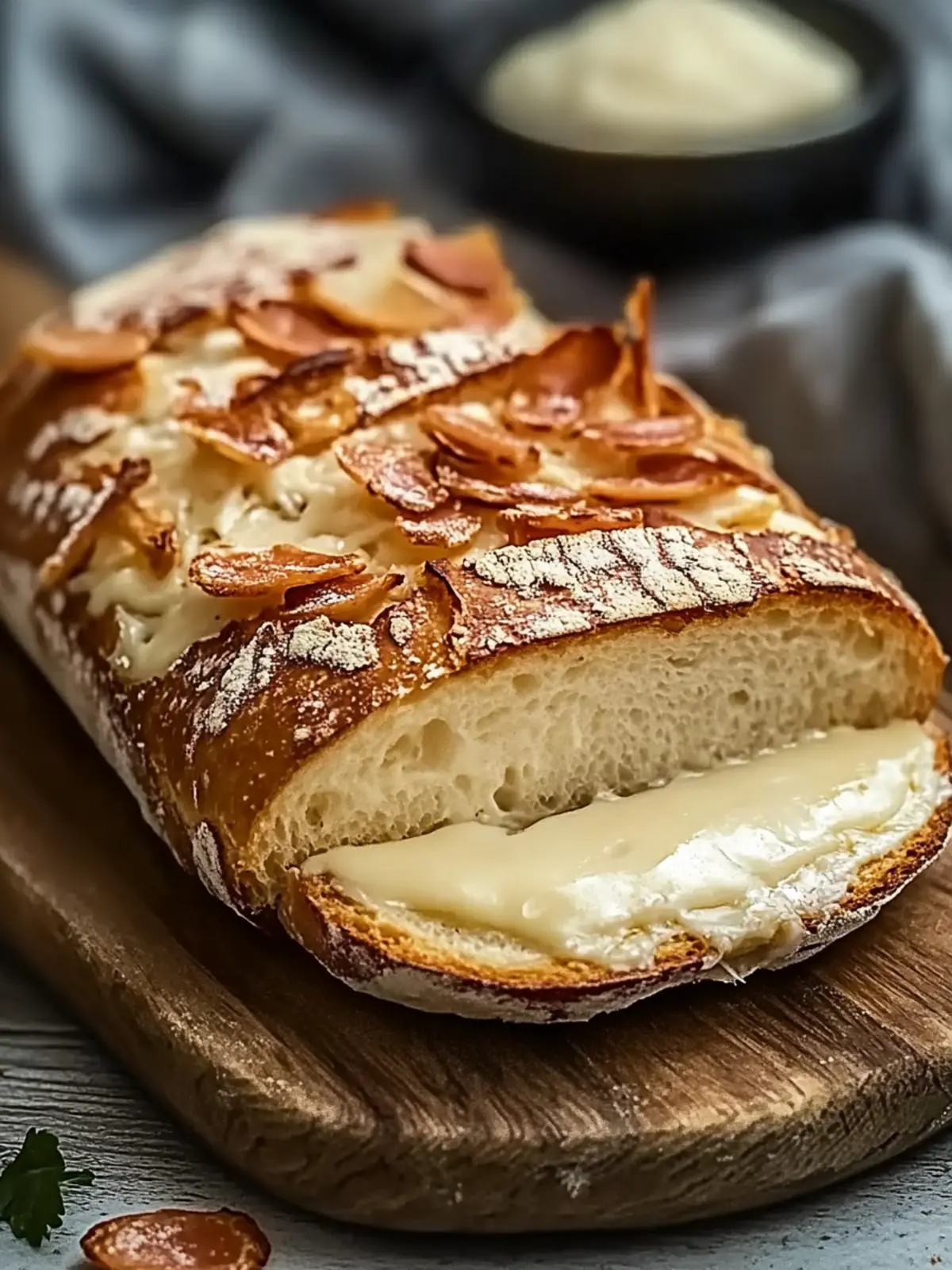Überbackenes Käsebrot mit Schinken