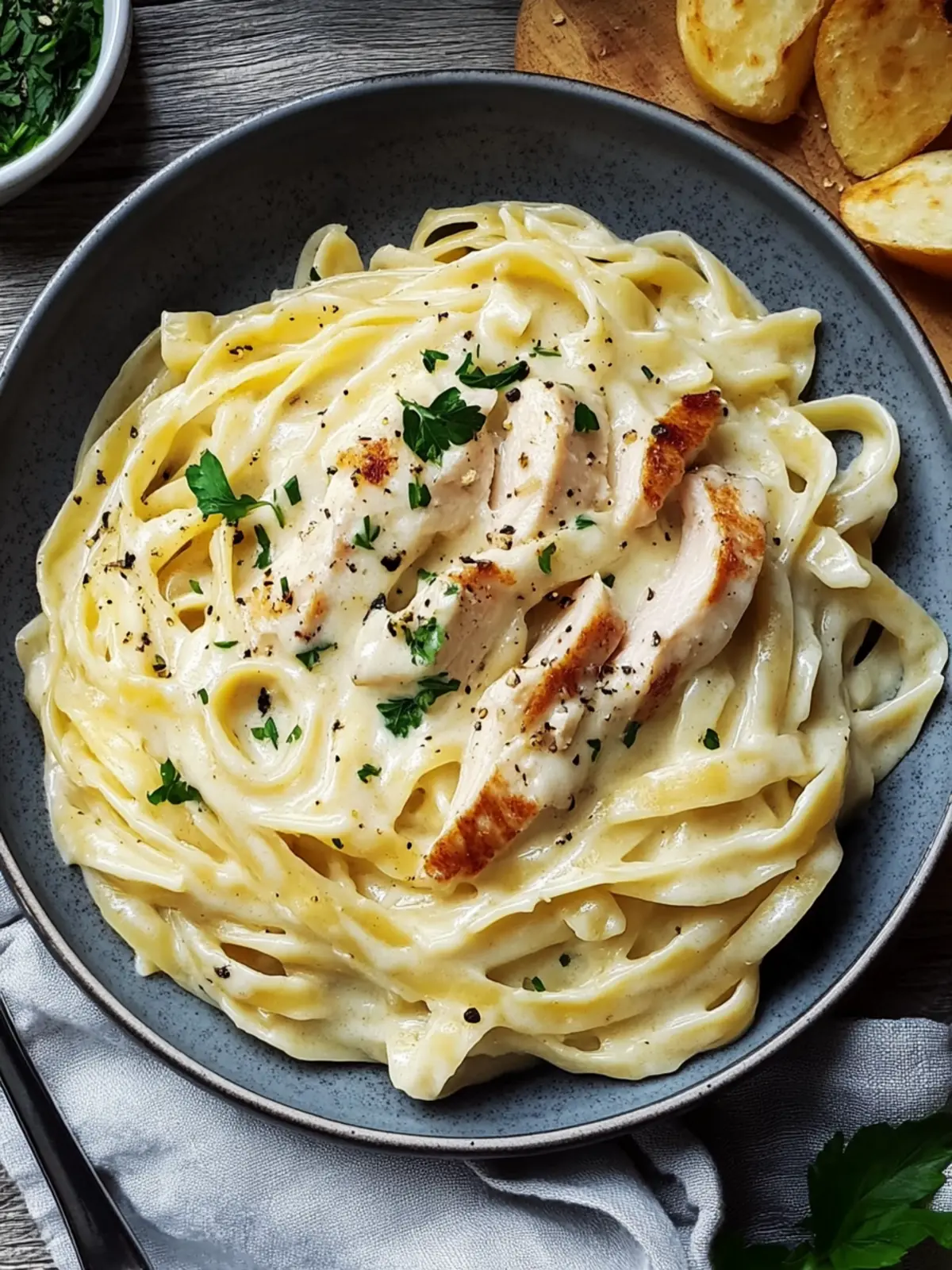 Hähnchen-Alfredo-Pasta