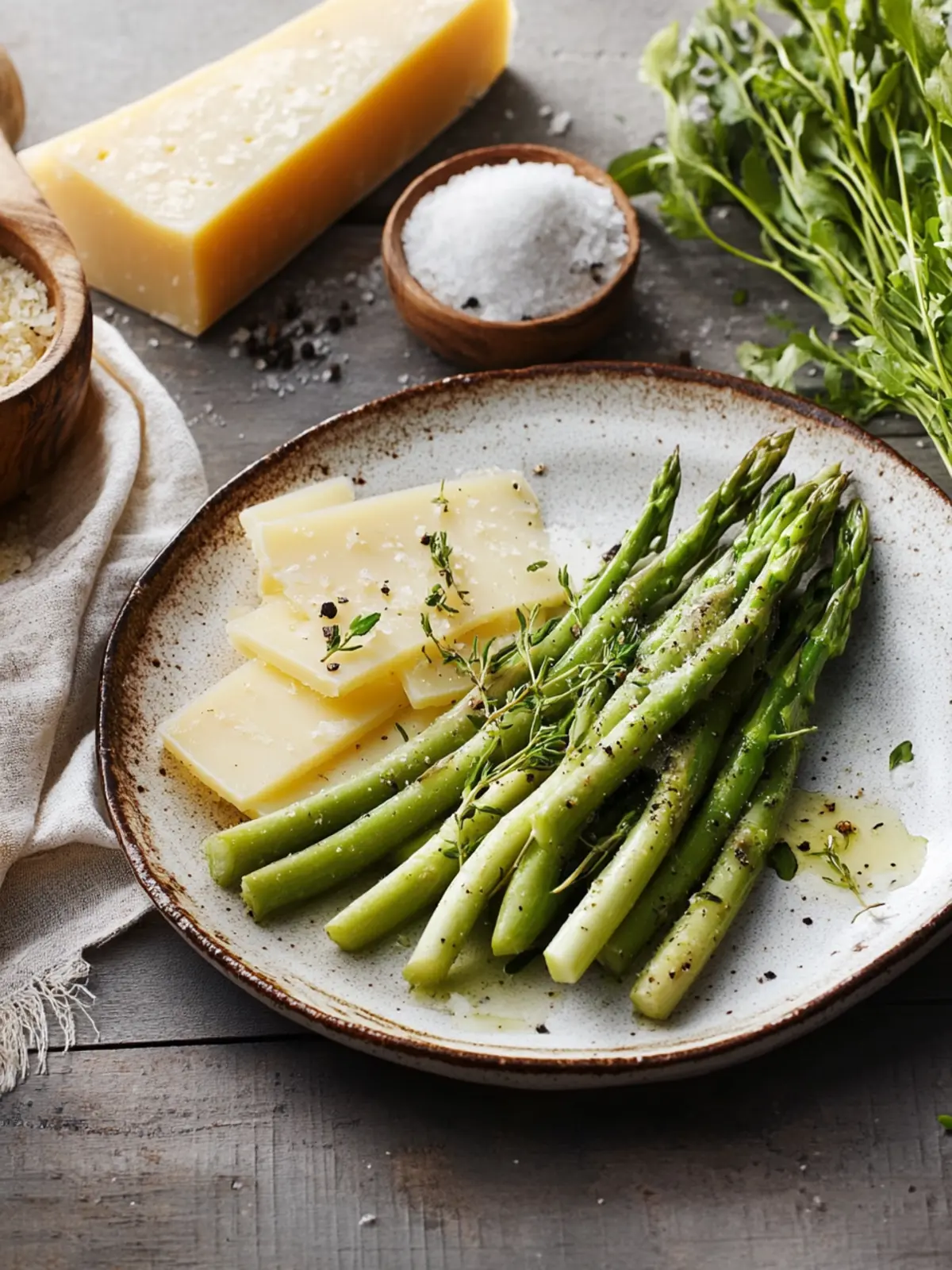 Fried grüner Spargel mit Manchego
