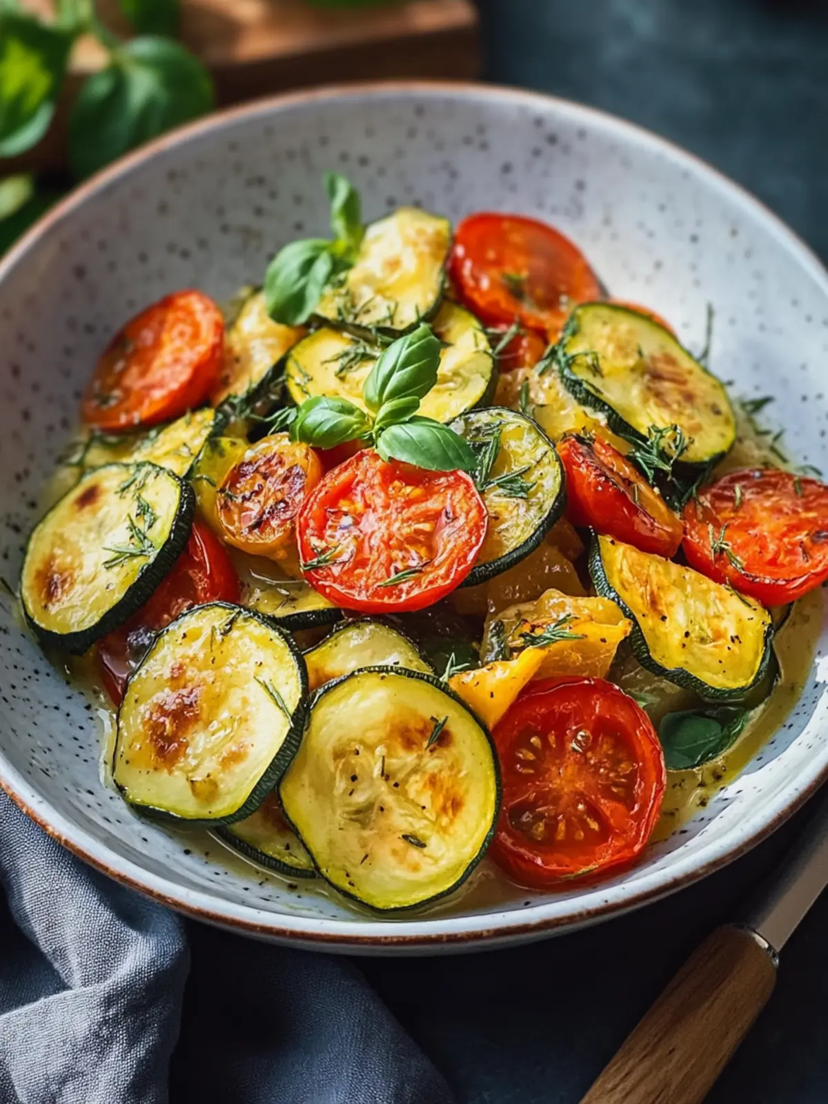 Maultaschenpan mit Zucchini und Tomaten