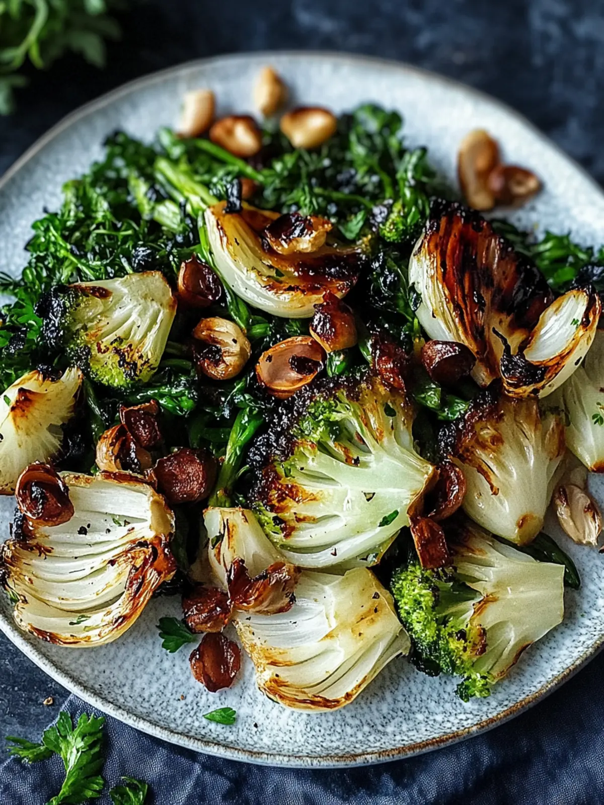 Gegrillte Rosenkohl mit Pfifferlingen