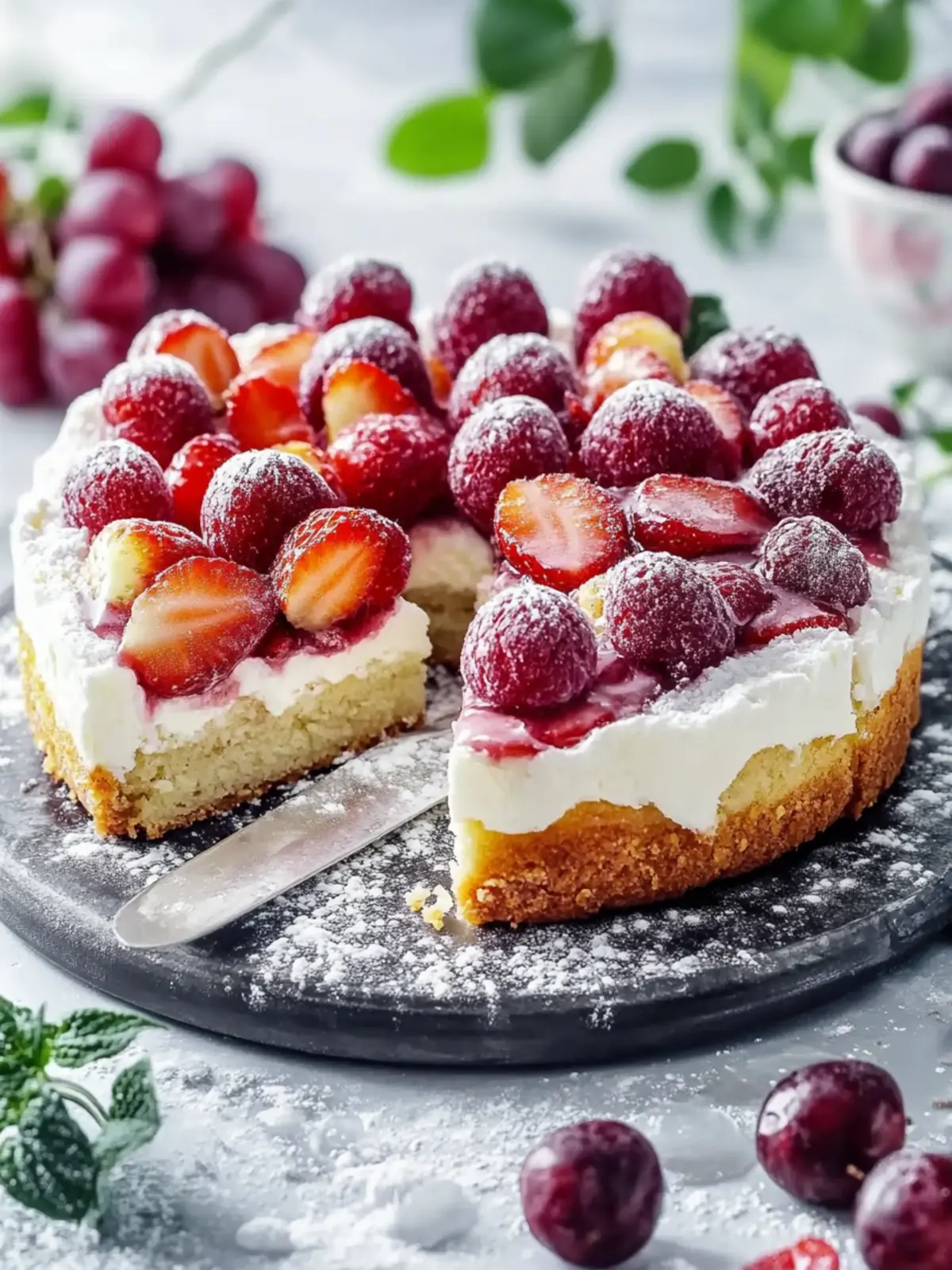 Delicious plum cake from the tray