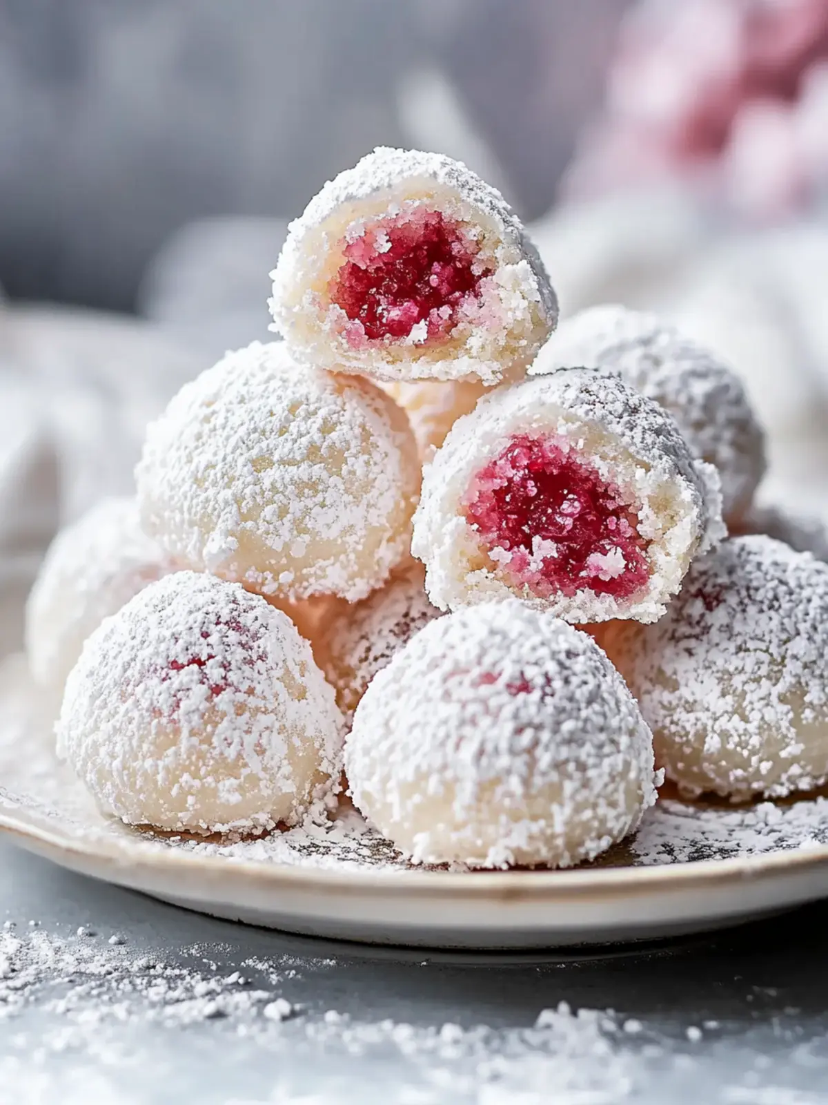Unwiderstehliche Himbeer-Mandel-Schneeball-Kekse backen