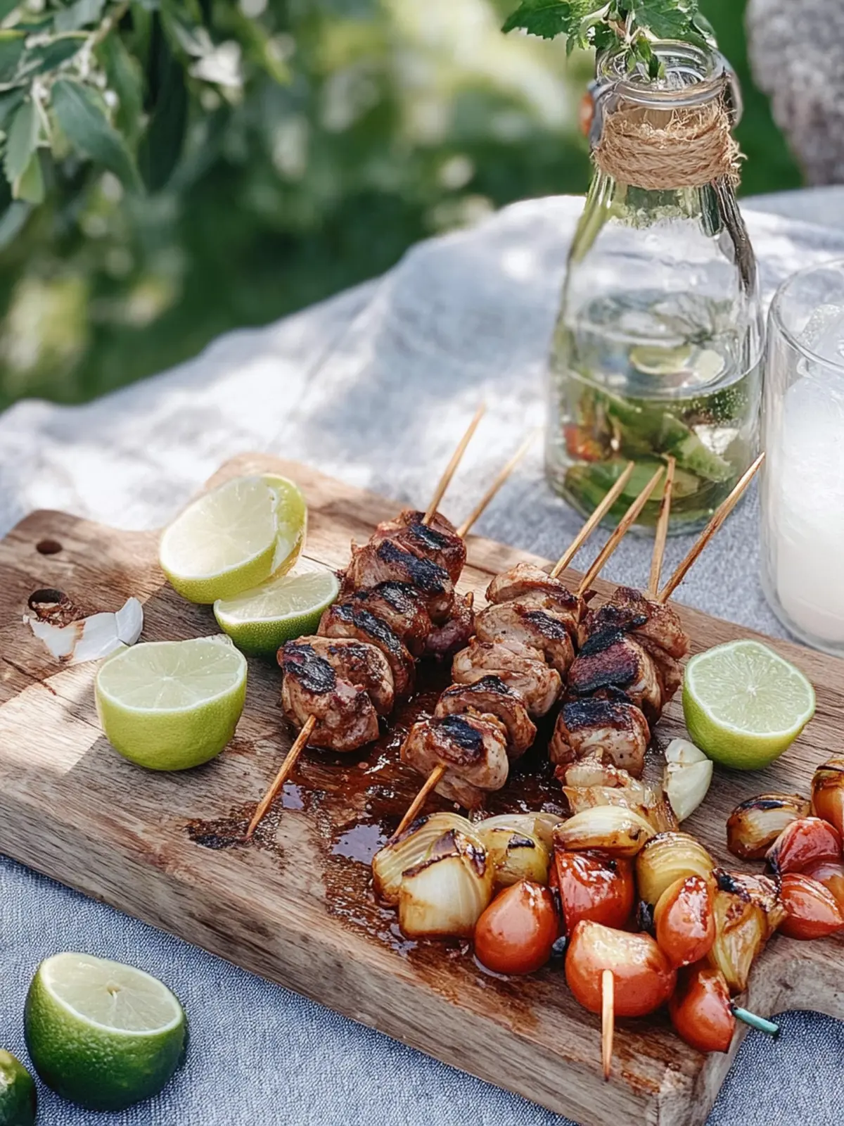 BBQ-Hähnchenspieße