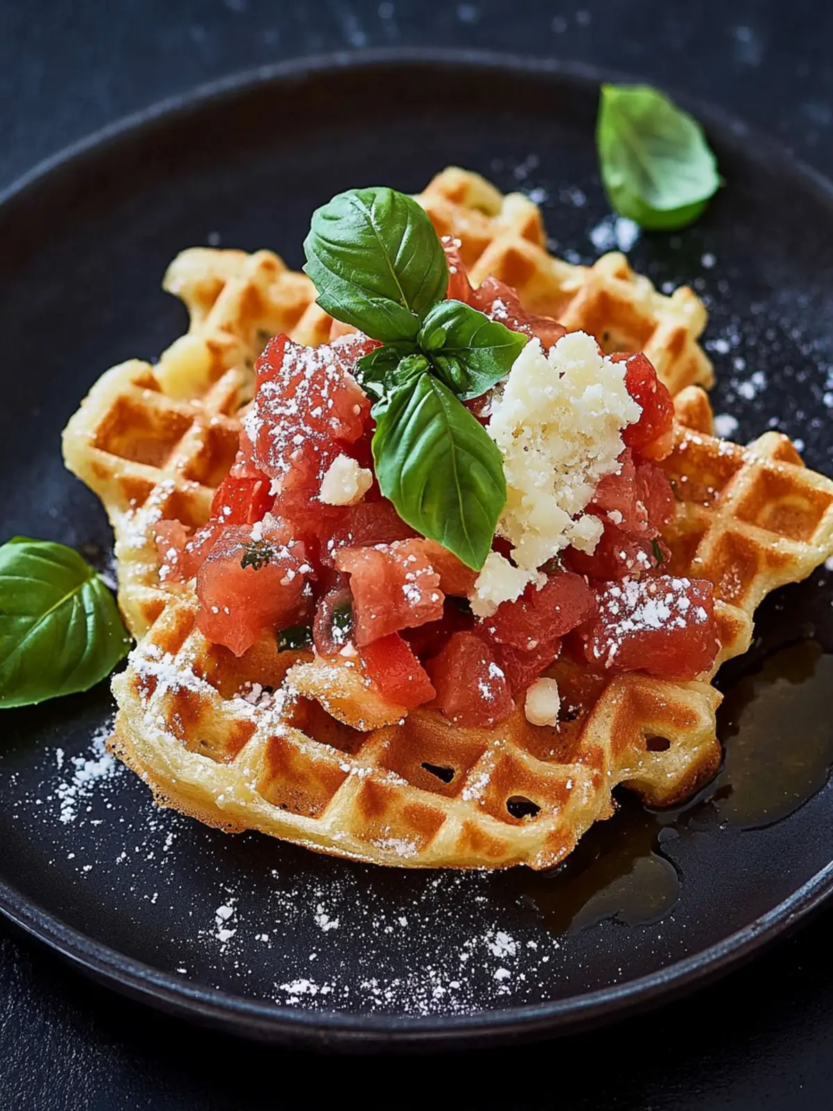 Bruschetta-Parmesan-Waffeln